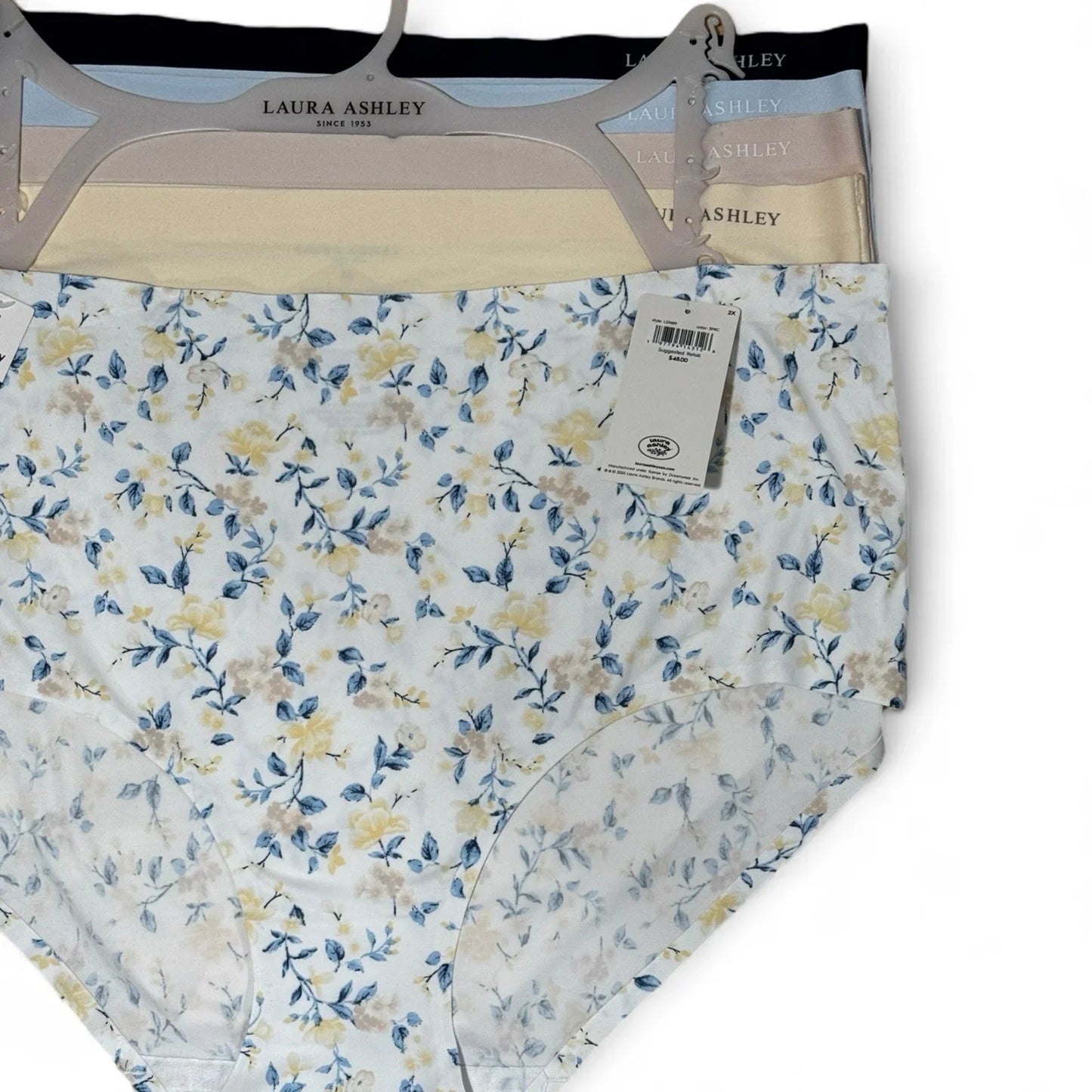 Laura Ashley Women’s Brief Underwear Panties Floral 5-Pair Spandex Blend ~ 3XL - Trendiez U ♥ 