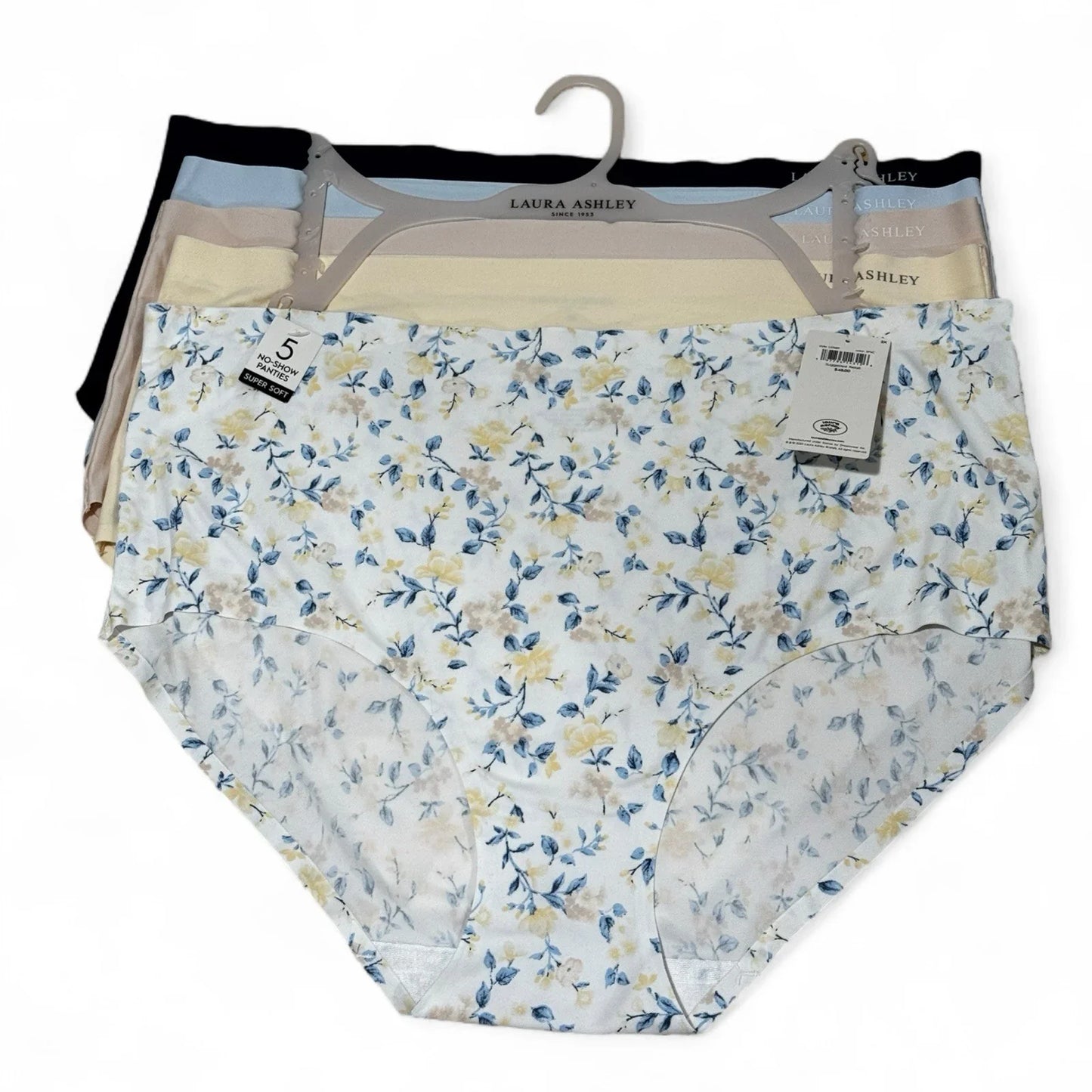 Laura Ashley Women’s Brief Underwear Panties Floral 5-Pair Spandex Blend ~ 3XL - Trendiez U ♥ 