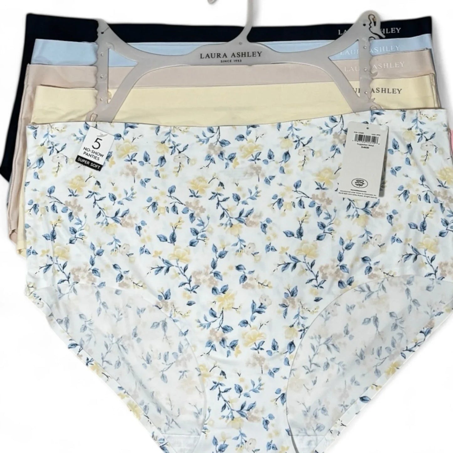Laura Ashley Women’s Brief Underwear Panties Floral 5-Pair Spandex Blend ~ 3XL - Trendiez U ♥ 