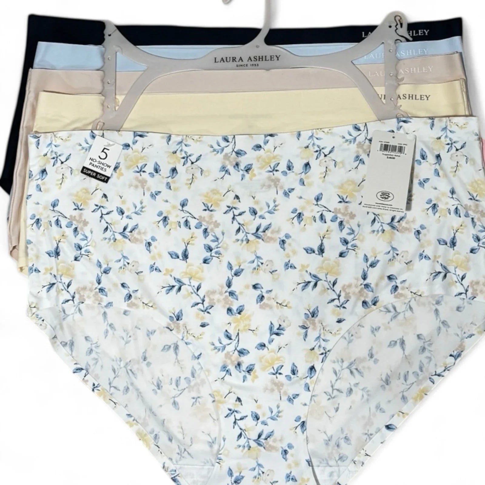 Laura Ashley Women’s Brief Underwear Panties Floral 5-Pair Spandex Blend ~ 3XL - Trendiez U ♥ 