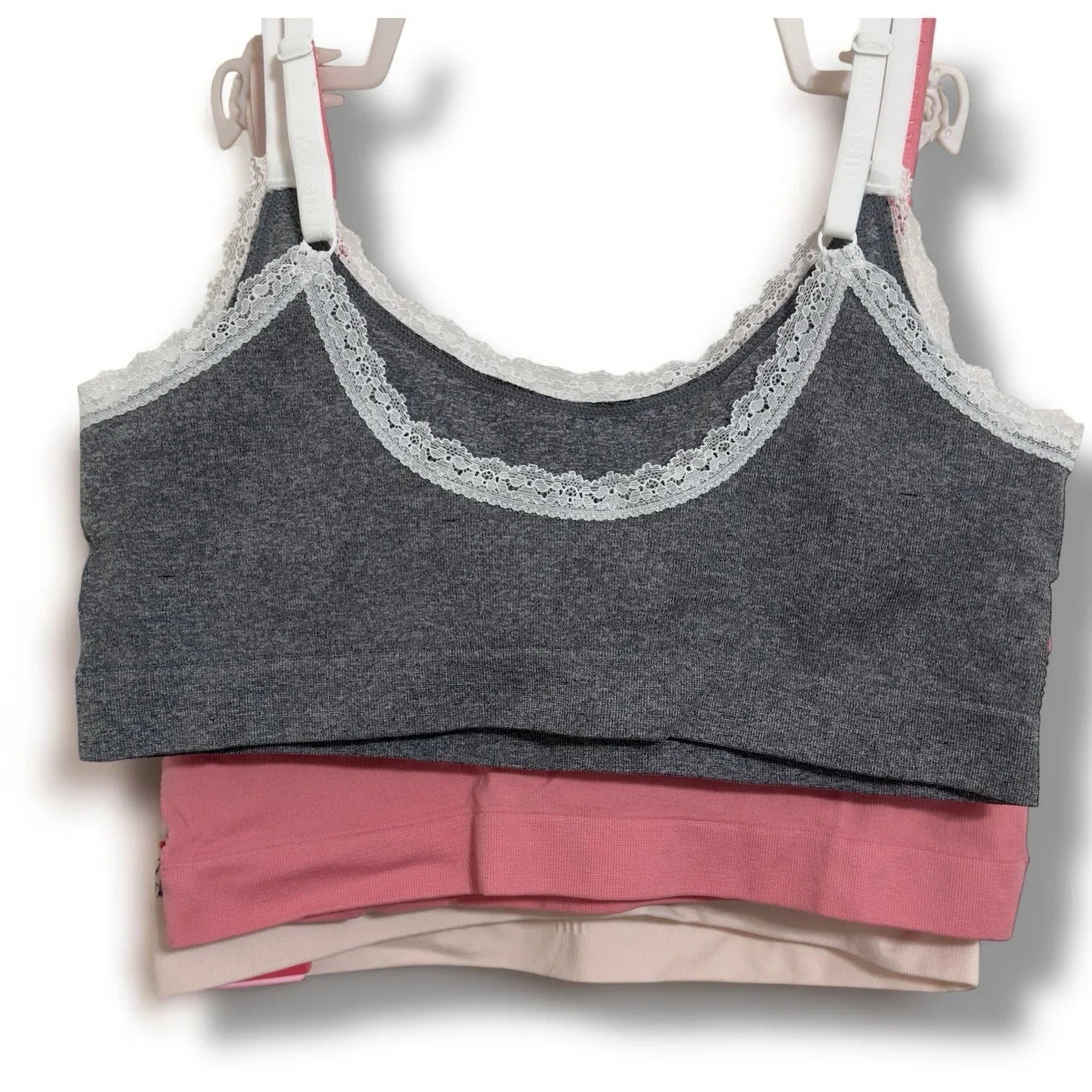Laura Ashley Womens 3 Pack Comfort Bra XL Removable Pads Pinks Grays Floral - Trendiez U ♥ 
