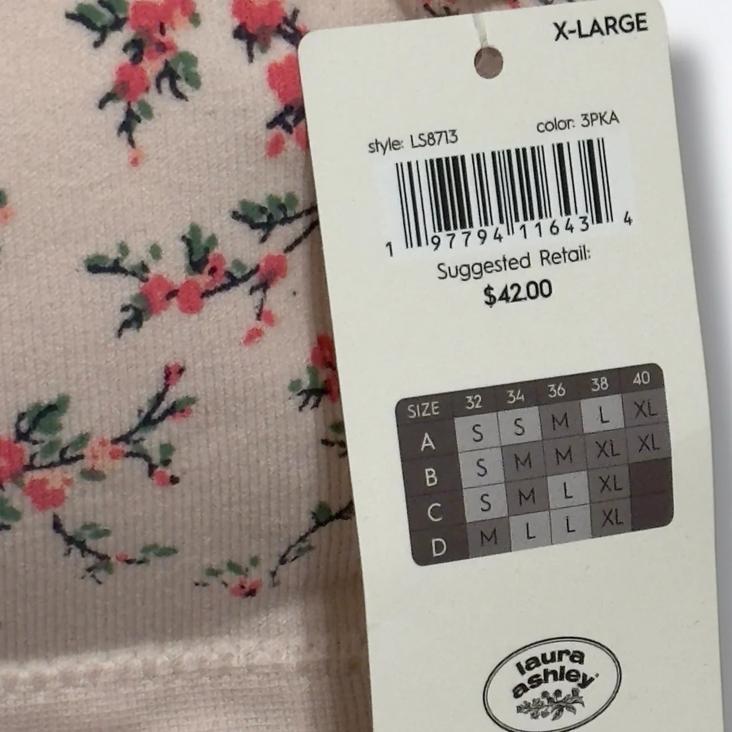 Laura Ashley Womens 3 Pack Comfort Bra XL Removable Pads Pinks Grays Floral - Trendiez U ♥ 