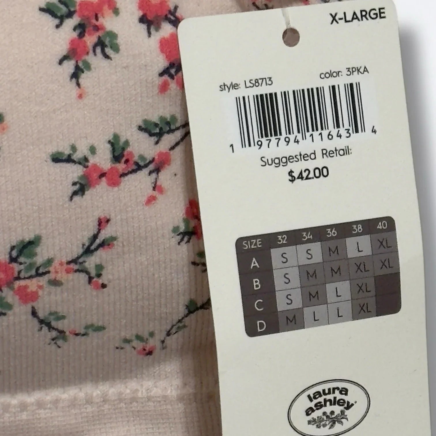 Laura Ashley Womens 3 Pack Comfort Bra XL Removable Pads Pinks Grays Floral - Trendiez U ♥ 