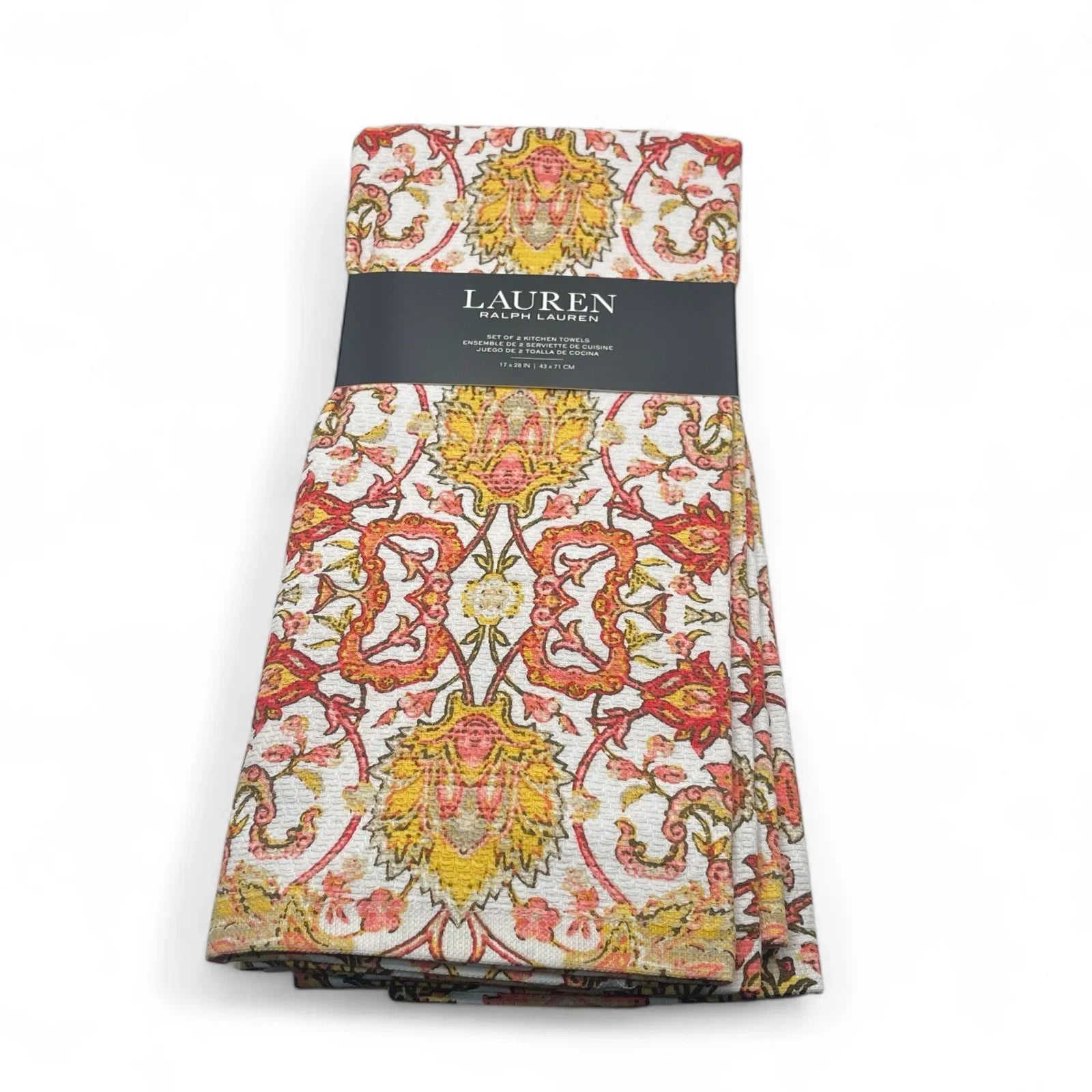 Lauren Ralph Lauren Boho Chic Kitchen Towel Set of 2 100% Cotton Medallion - Trendiez U ♥ 