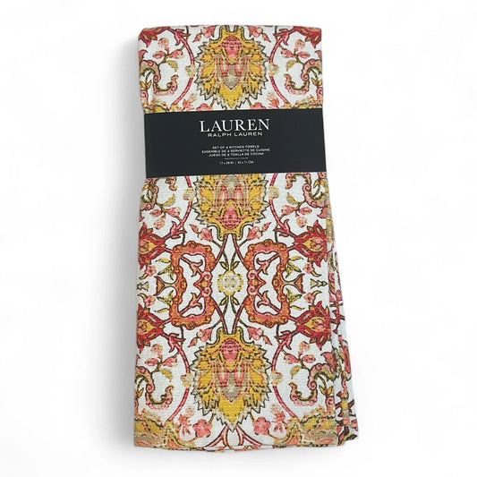 Lauren Ralph Lauren Boho Chic Kitchen Towel Set of 2 100% Cotton Medallion - Trendiez U ♥ 