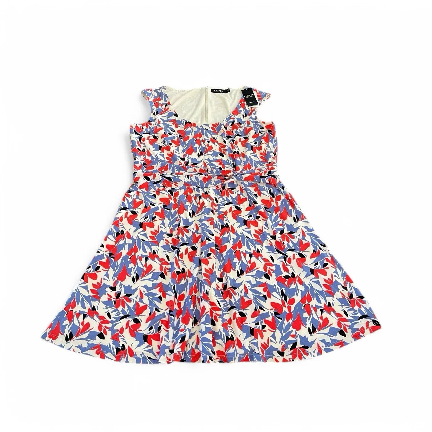 LAUREN RALPH LAUREN MIRALAVIA-SHORT SLEEVE-DAY DRESS SIZE 16 FLORAL DRESS - Trendiez U ♥ 