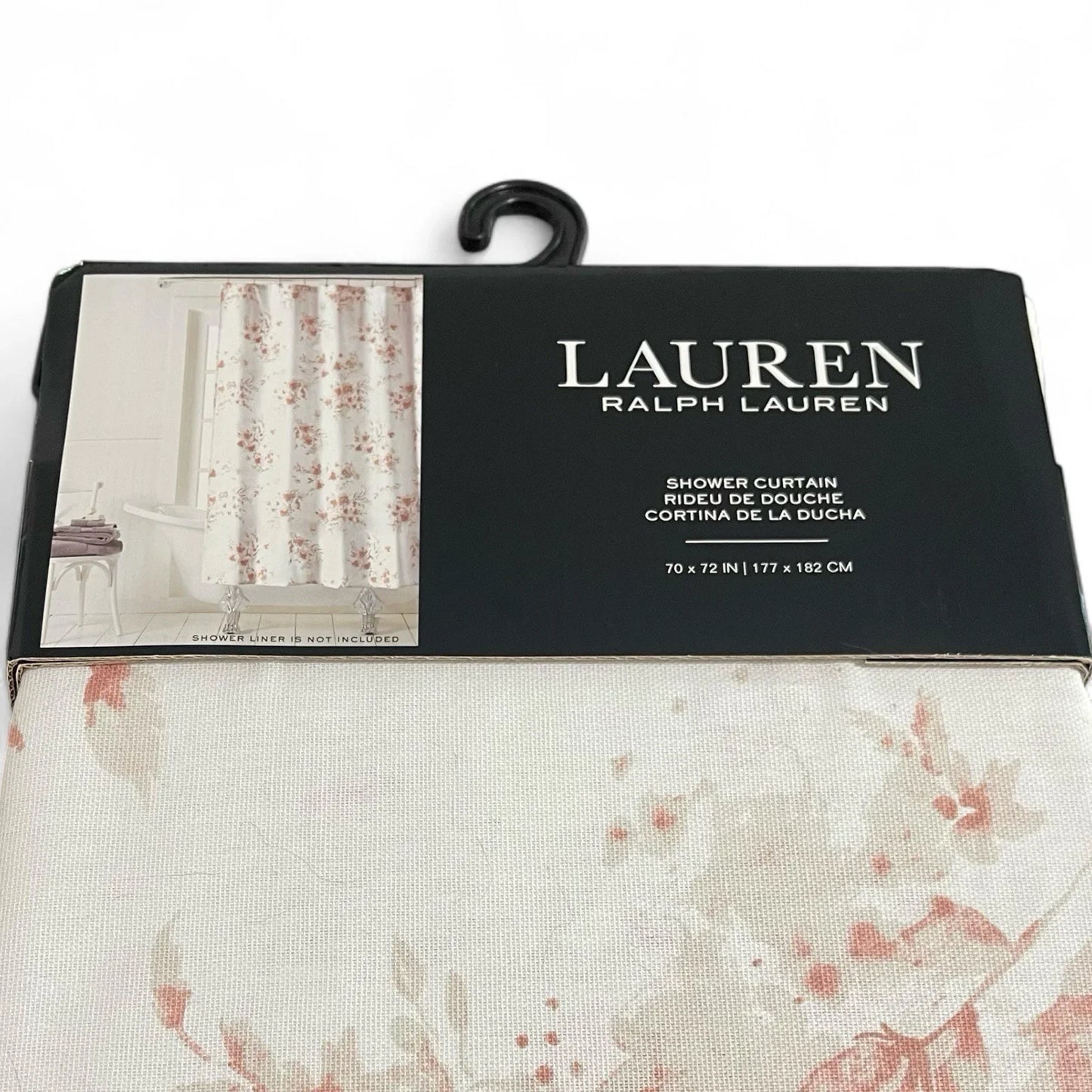 LAUREN RALPH LAUREN SHOWER CURTAIN PEACH FLORAL 70 X 72 100% COTTON NIP - Trendiez U ♥ 