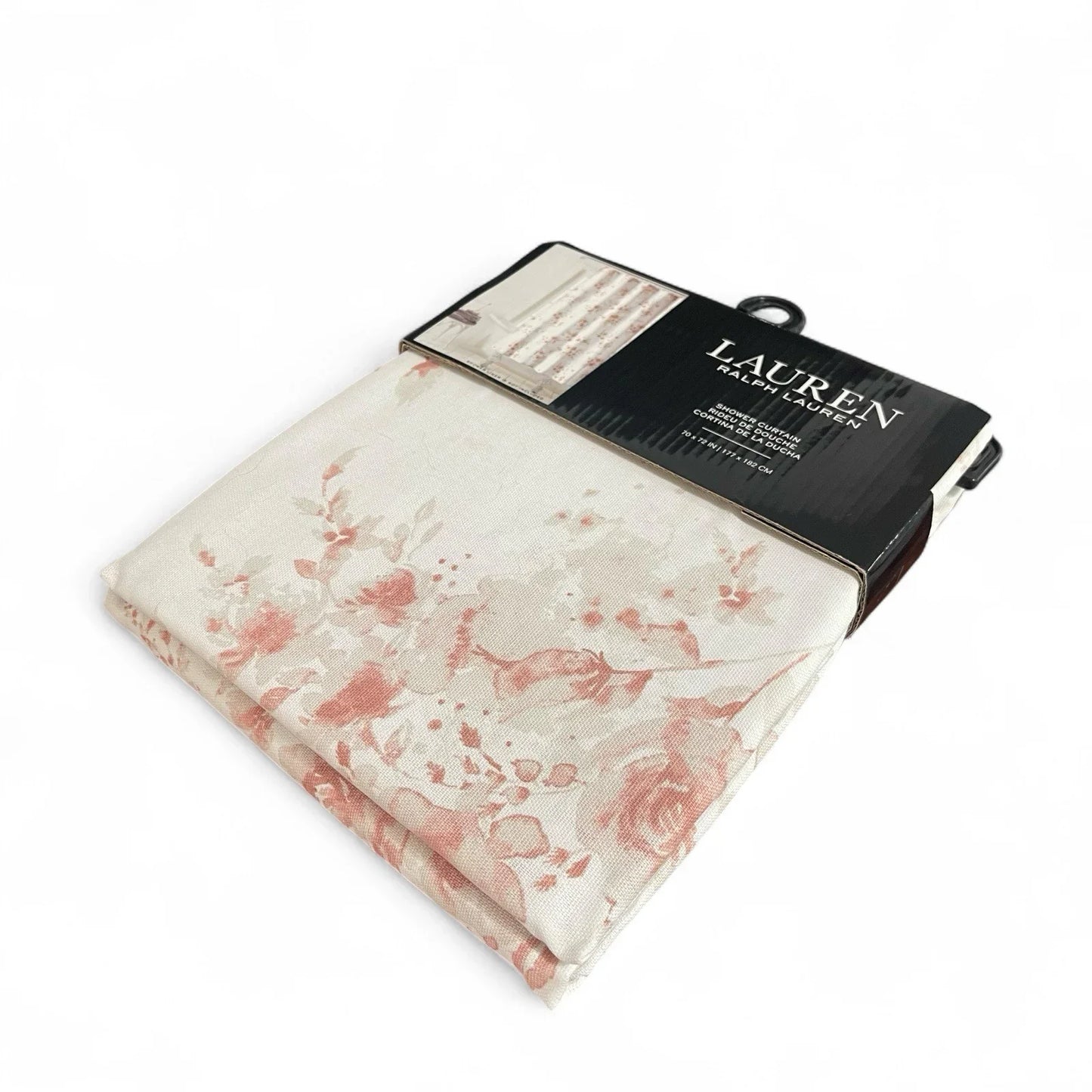 LAUREN RALPH LAUREN SHOWER CURTAIN PEACH FLORAL 70 X 72 100% COTTON NIP - Trendiez U ♥ 
