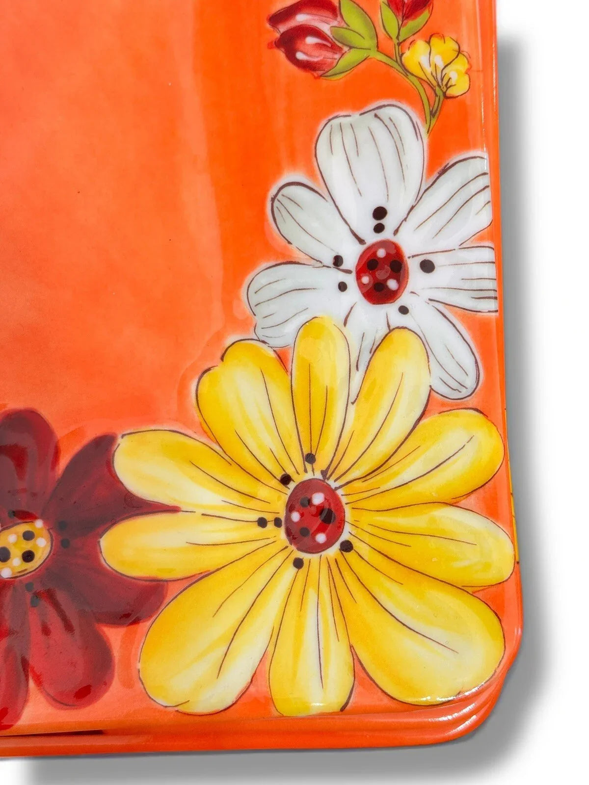 Laurie Gates 12pc Melamine Floral Square Embossed Party Dinnerware Plate Set - Trendiez U ♥ 