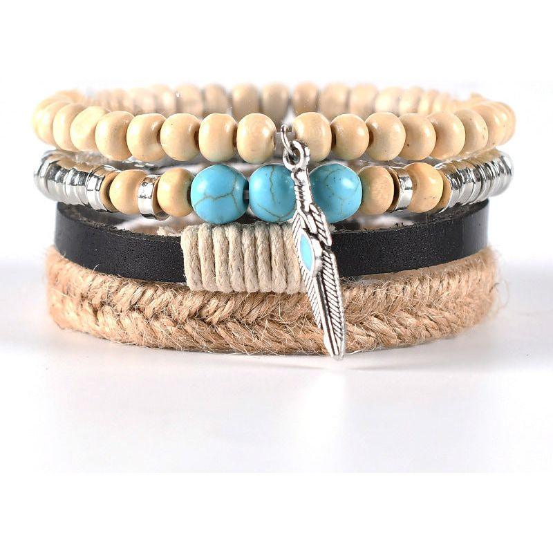 Leather Bracelet Bohemian Feather - Trendiez U ♥ 