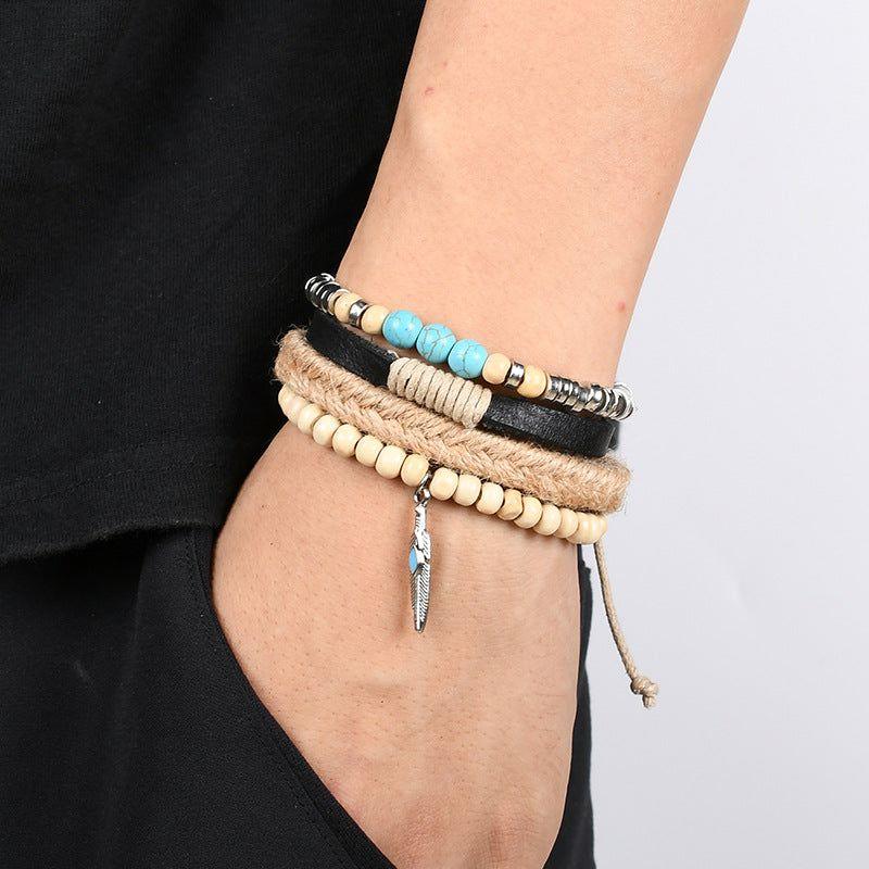 Leather Bracelet Bohemian Feather - Trendiez U ♥ 