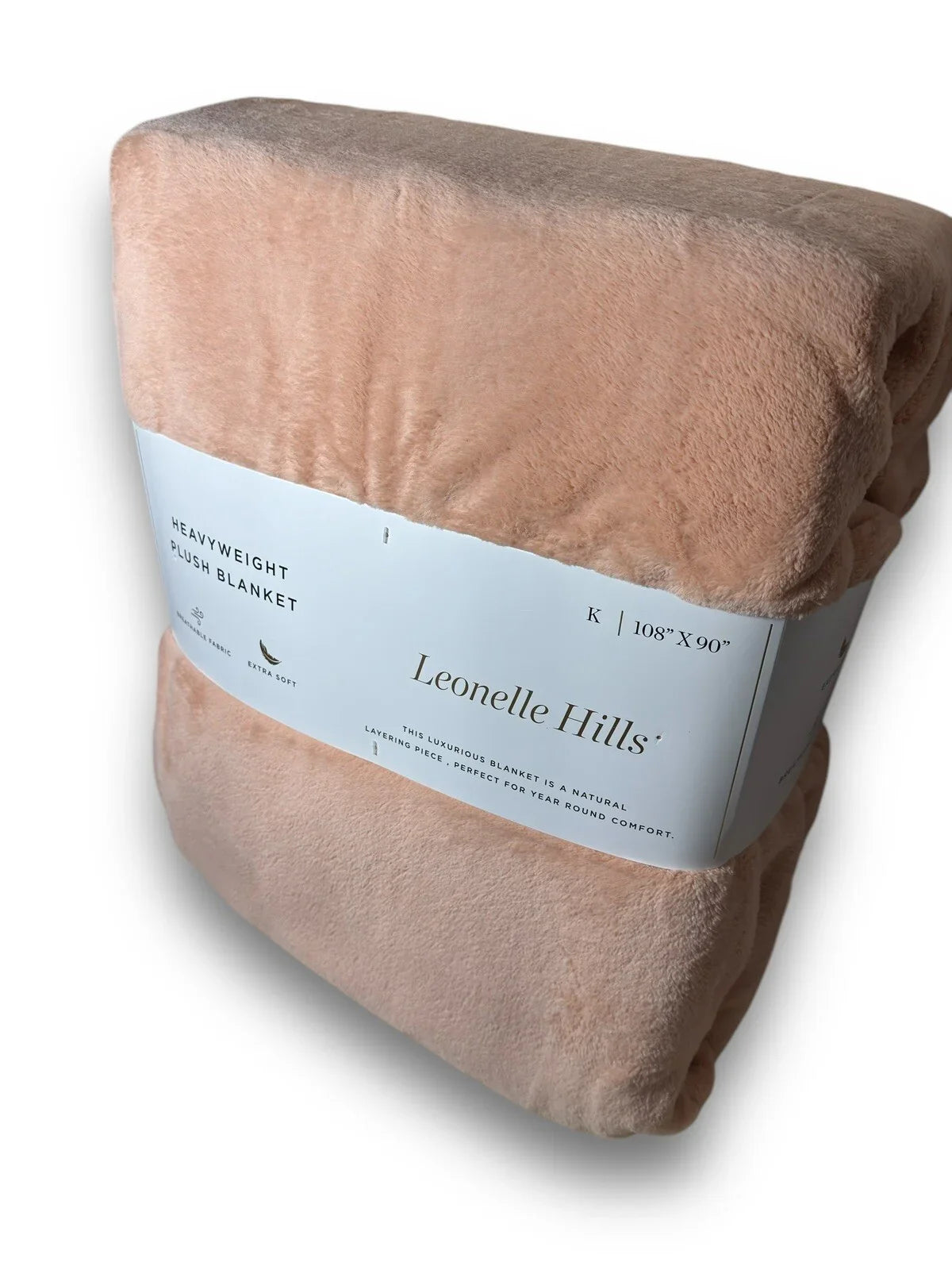 Leonelle Hills Heavyweight Plush Peach King Blanket Soft Luxury Heavy 108”x90” - Trendiez U ♥ 