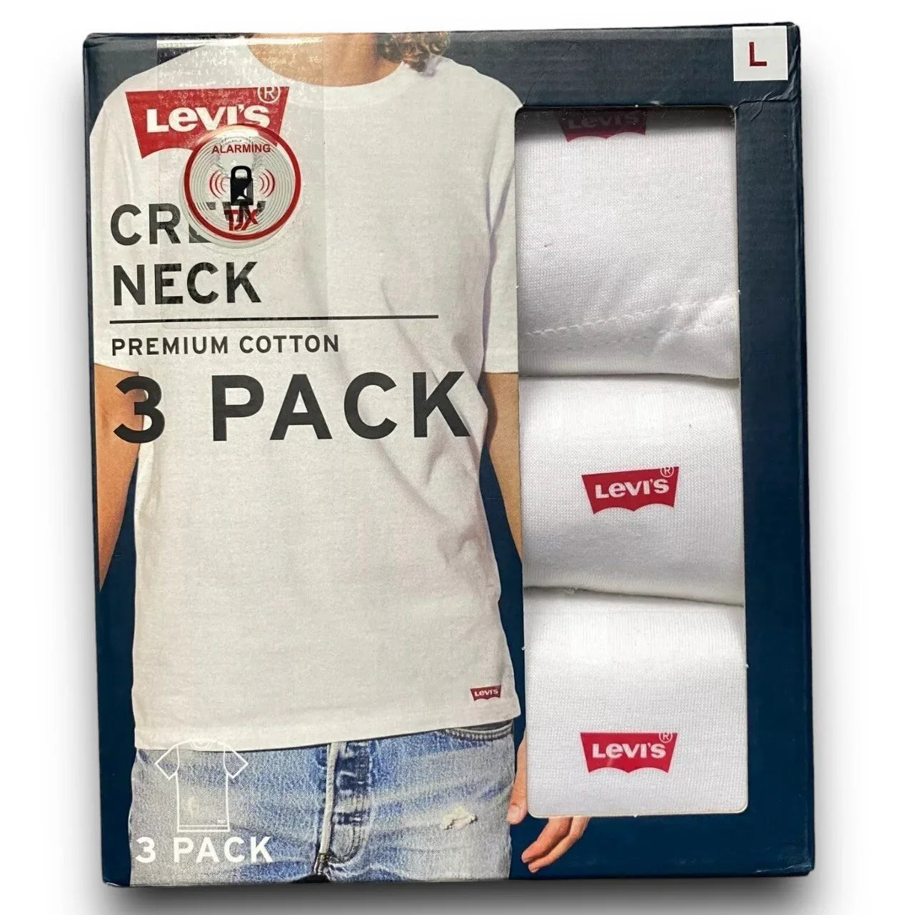Levi's 3-Pack Men's Crew Neck Premium SOft Cotton Mens T-Shirts L size - Trendiez U ♥ 