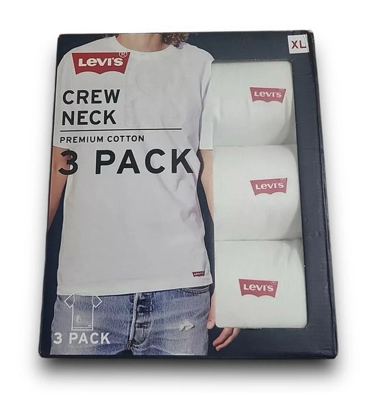 Levi's 3-Pack Men's Crew Neck Premium Soft Cotton Mens T-Shirts XL size - Trendiez U ♥ 