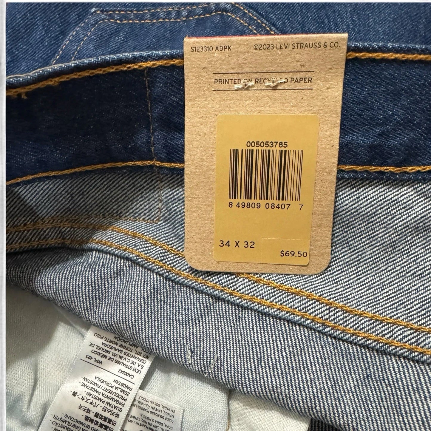 Levi’s 505 Regular Fit Jeans Mens Classic Straight Leg Stretch Denim 34x30 - Trendiez U ♥ 