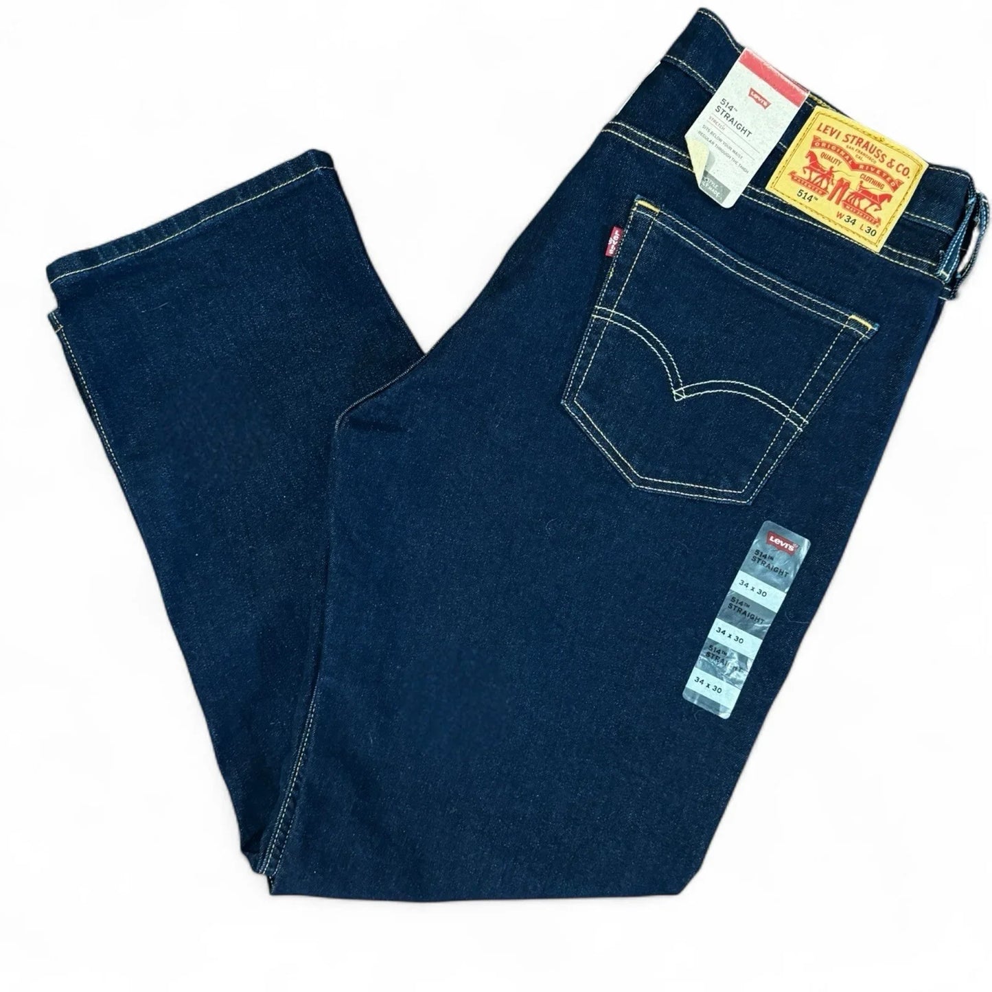 Levi’s 514 Straight Fit Men's Jeans Dark Denim Wash: 34x30 Style# 00514-1325 - Trendiez U ♥ 