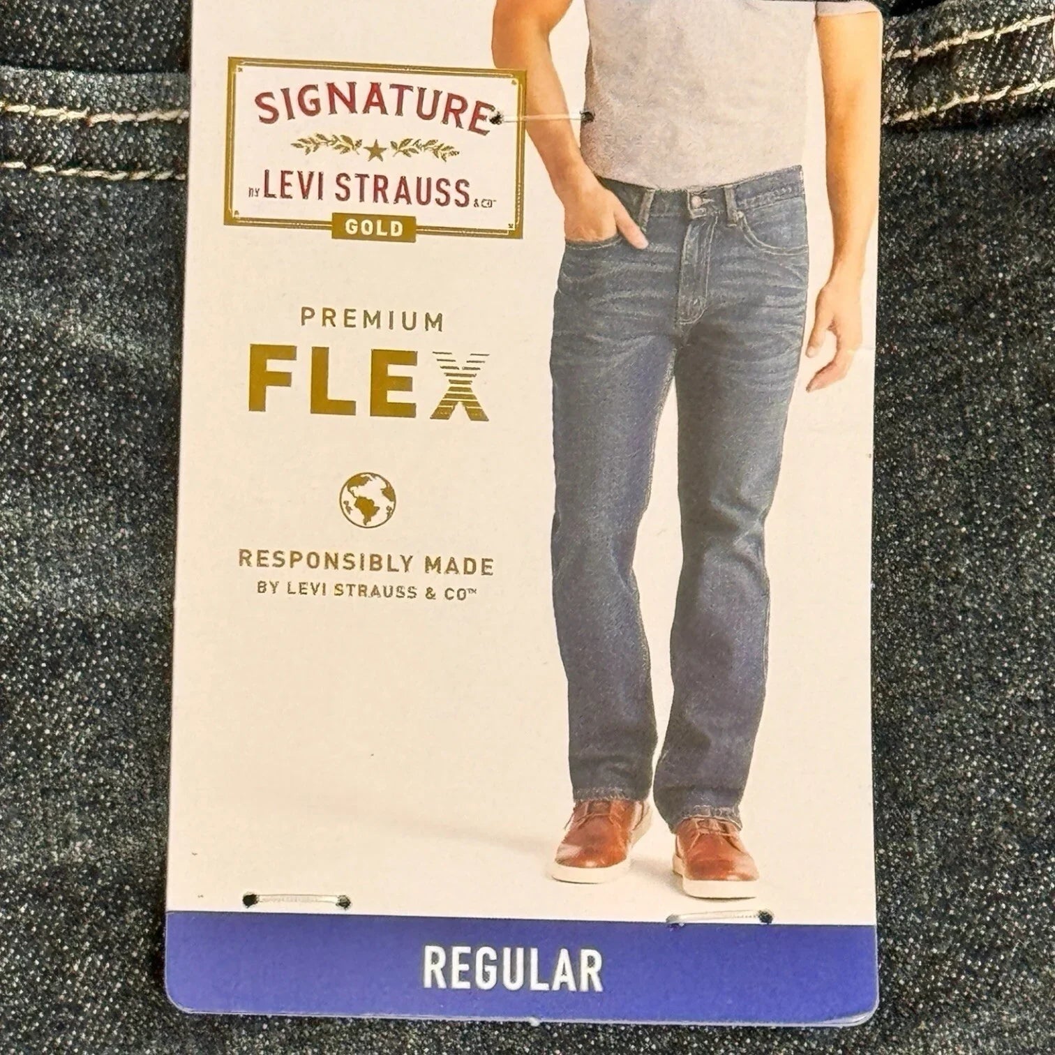 Levi Strauss Flex Relaxed Straight Leg Jeans Mens Sz 50x32 Blue Denim - Trendiez U ♥ 
