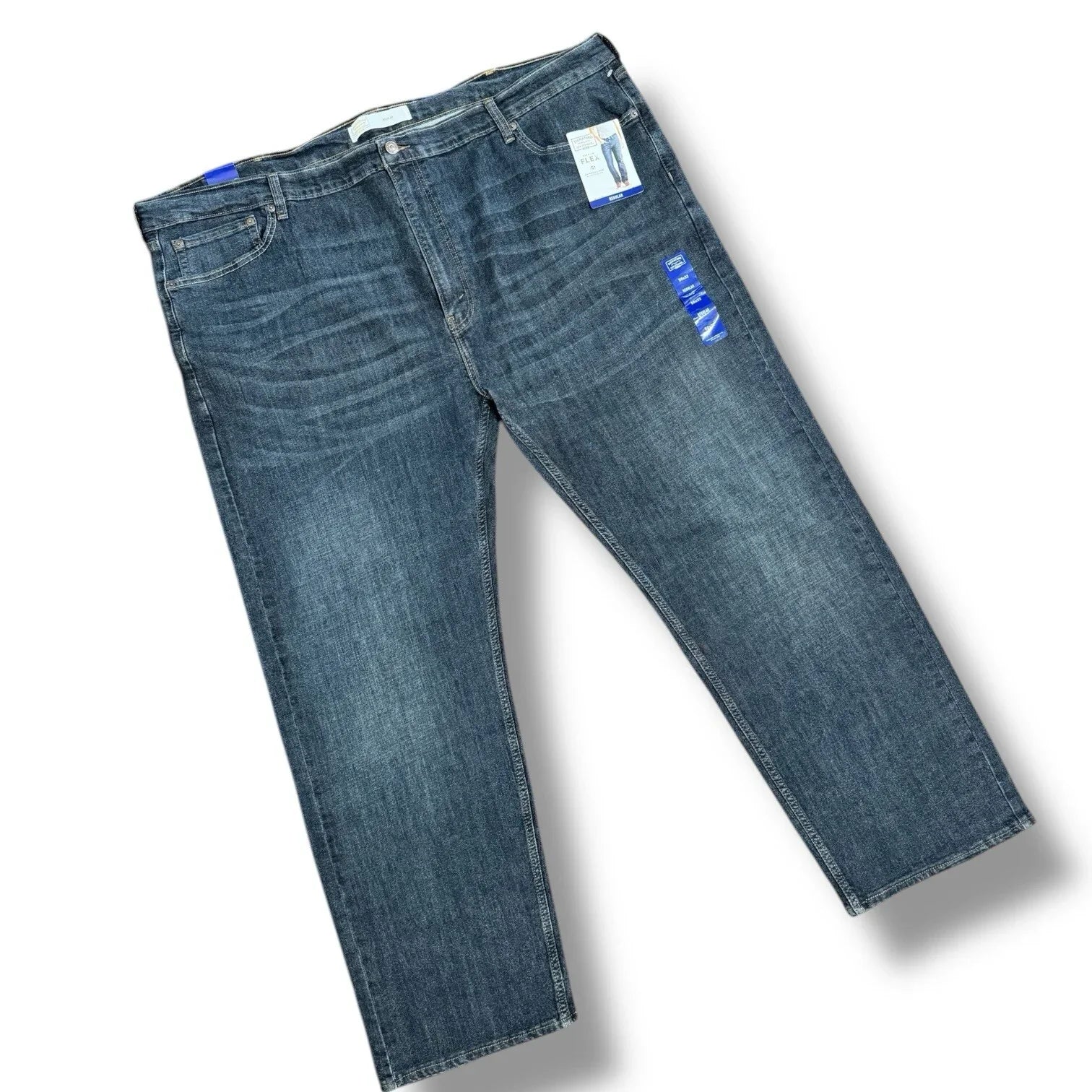 Levi Strauss Flex Relaxed Straight Leg Jeans Mens Sz 50x32 Blue Denim - Trendiez U ♥ 