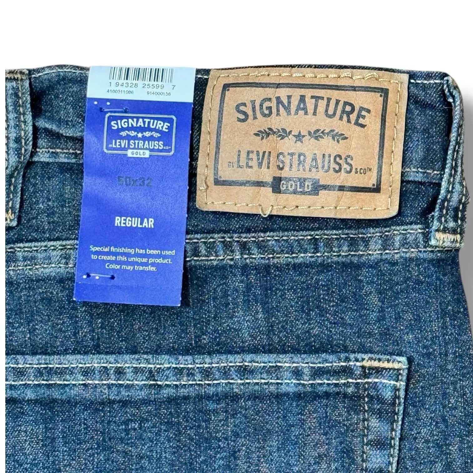 Levi Strauss Flex Relaxed Straight Leg Jeans Mens Sz 50x32 Blue Denim - Trendiez U ♥ 