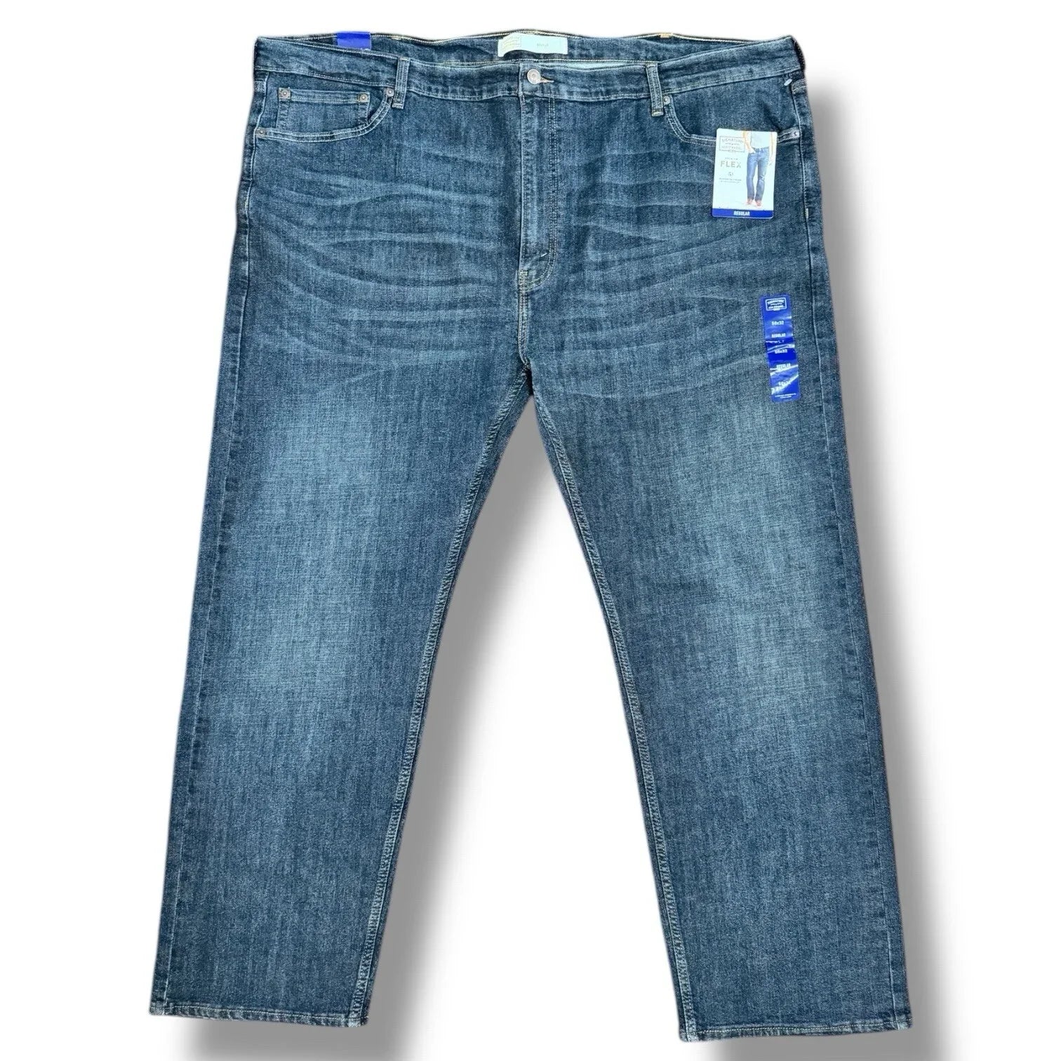 Levi Strauss Flex Relaxed Straight Leg Jeans Mens Sz 50x32 Blue Denim - Trendiez U ♥ 
