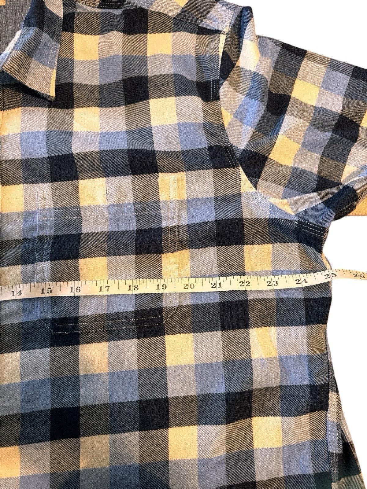 LL Bean Cotton Button Up Shirt Mens Large Blue Short Sleeve - Trendiez U ♥ 