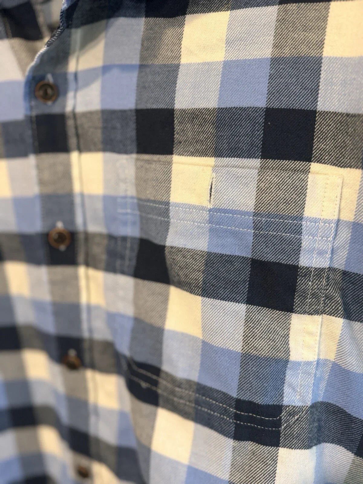 LL Bean Cotton Button Up Shirt Mens Large Blue Short Sleeve - Trendiez U ♥ 