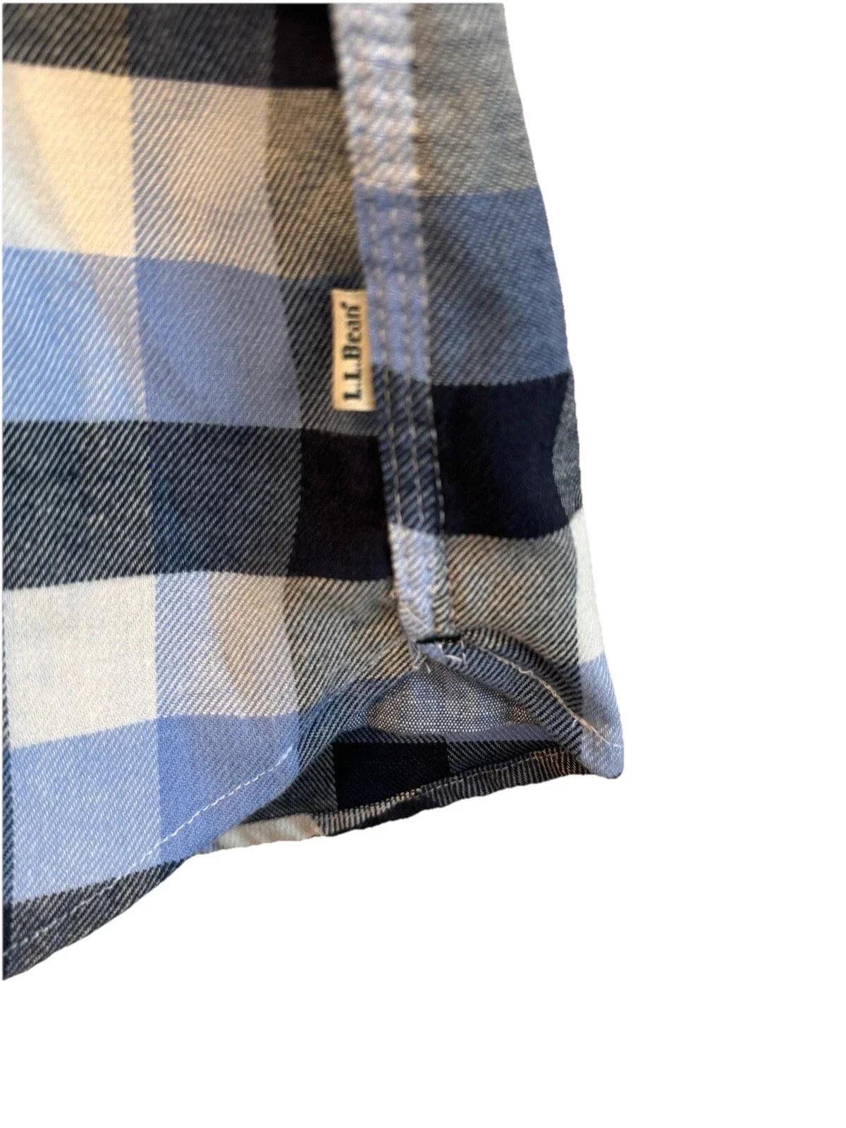 LL Bean Cotton Button Up Shirt Mens Large Blue Short Sleeve - Trendiez U ♥ 