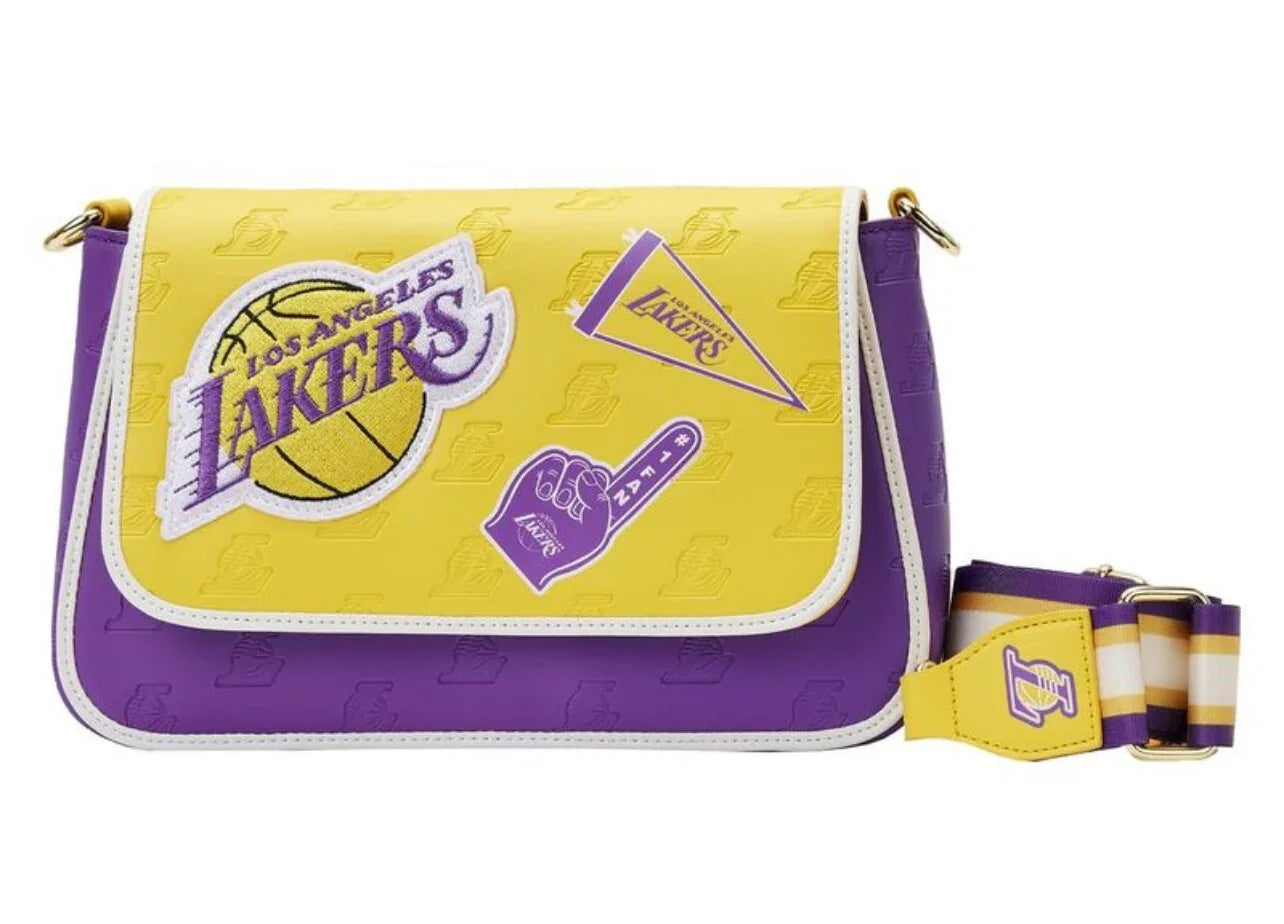 Loungefly Los Angeles Lakers Patch Icons Crossbody Bag - Trendiez U ♥ 