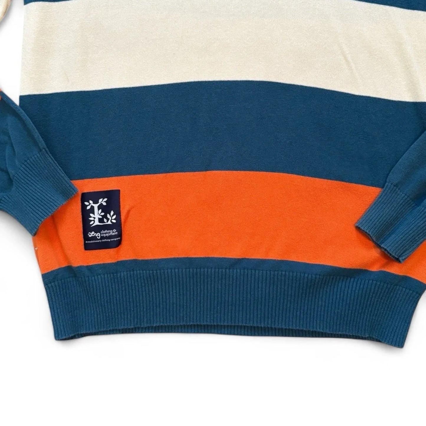 LRG Vintage Sweater – Men’s Medium, Blue & Orange Striped - Trendiez U ♥ 