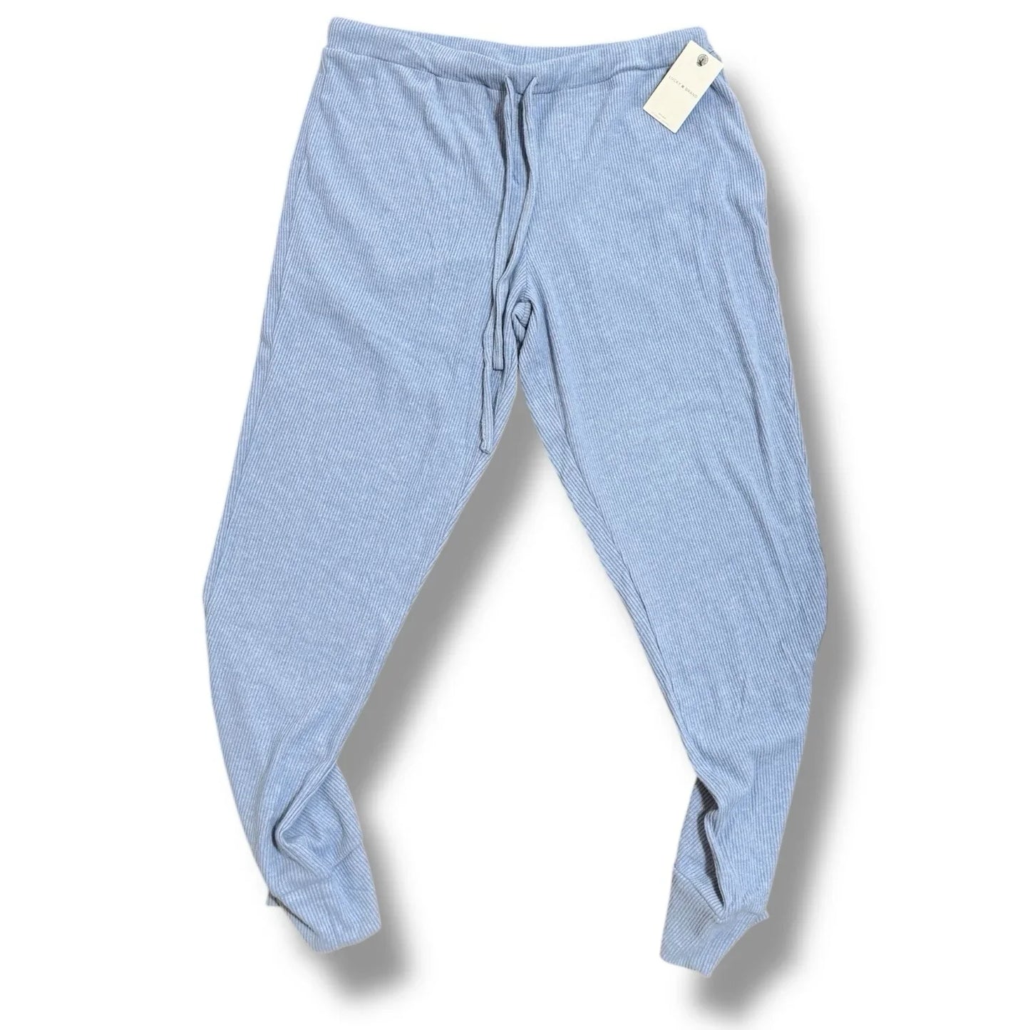 Lucky Brand Women Pajama Pants Large Baby Blue Ribbed Knit Lounge Sleepwear - Trendiez U ♥ 