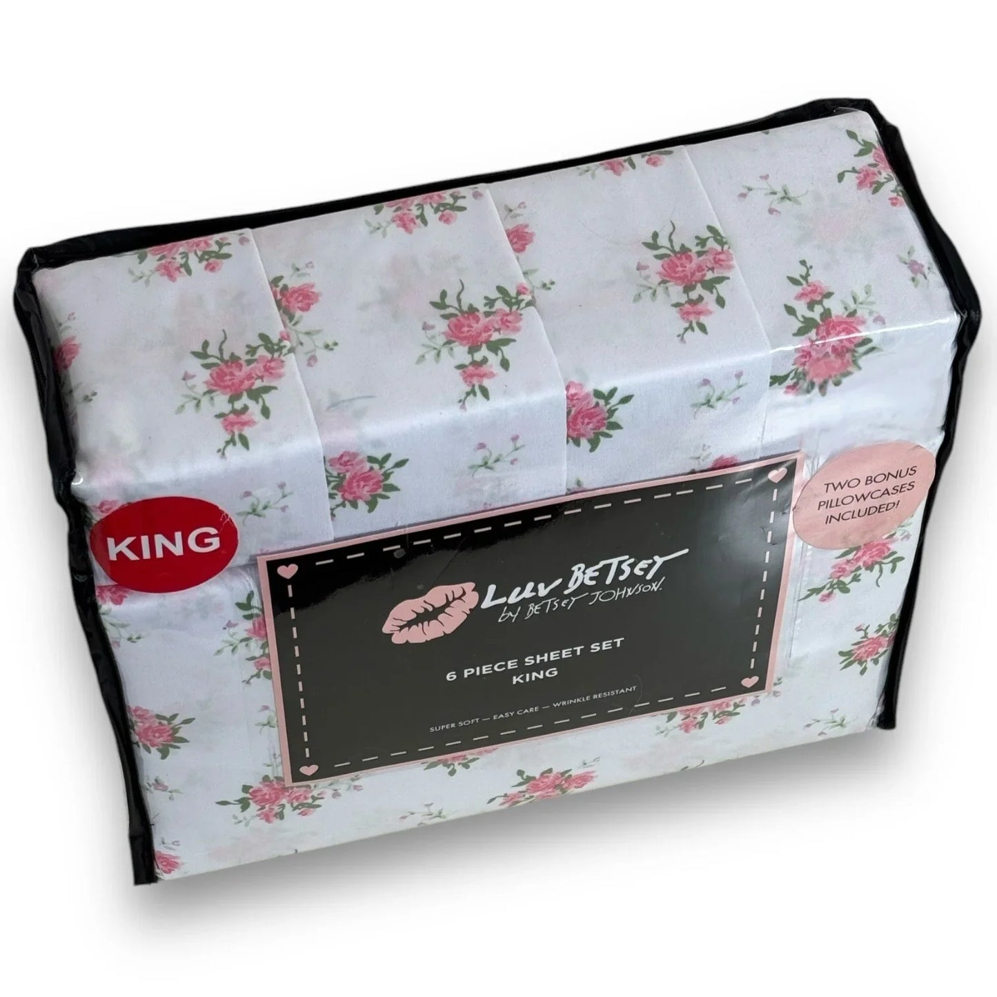 Luv Betsey by Betsey Johnson King Sheet Set – Pink Floral Microfiber - Trendiez U ♥ 