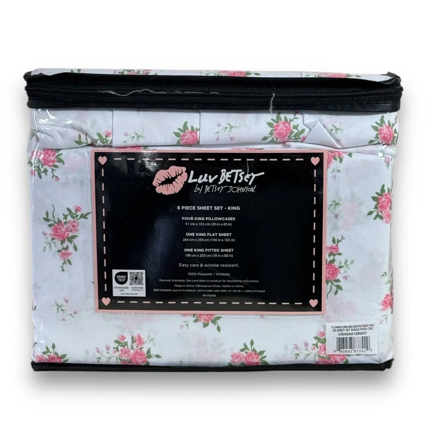 Luv Betsey by Betsey Johnson King Sheet Set – Pink Floral Microfiber - Trendiez U ♥ 