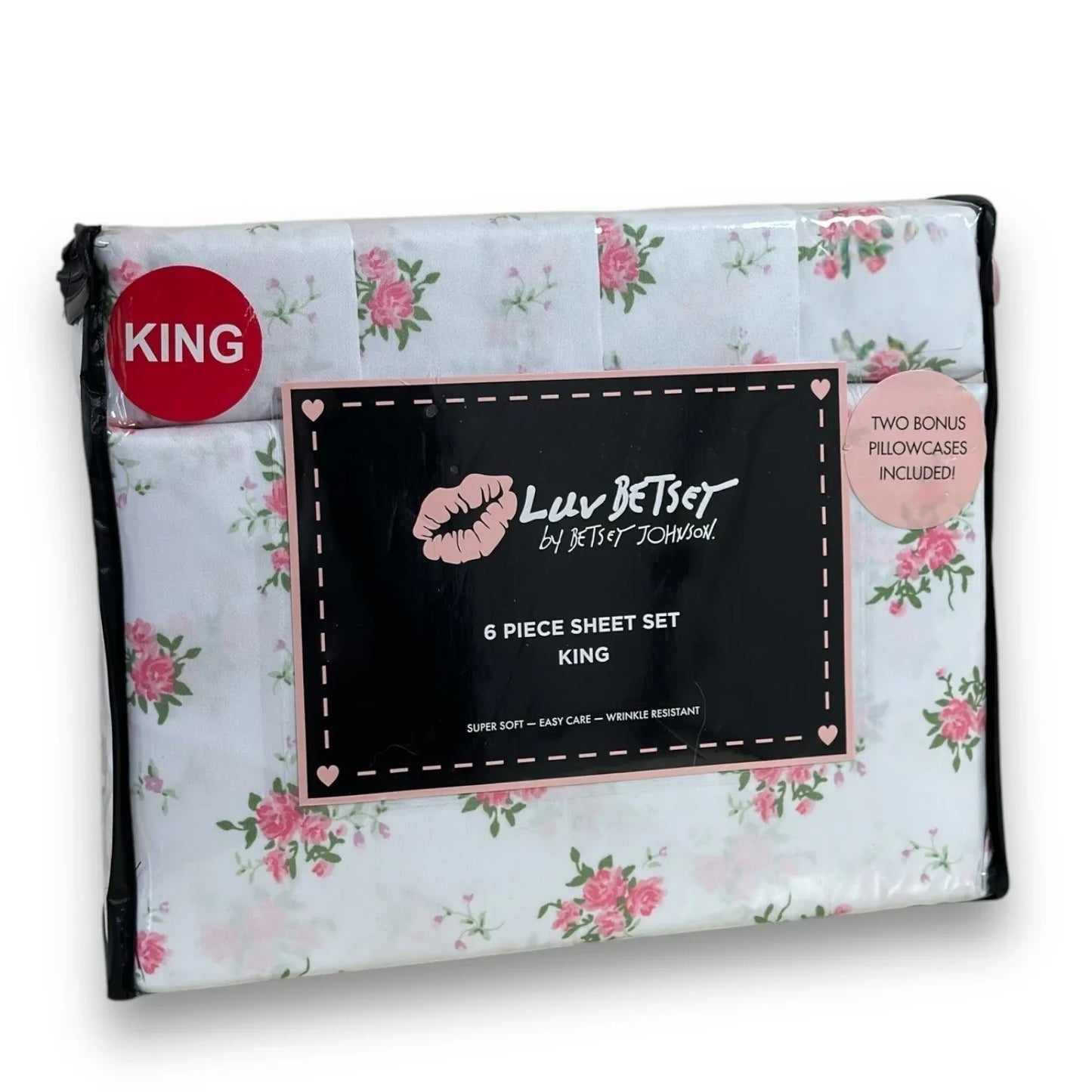 Luv Betsey by Betsey Johnson King Sheet Set – Pink Floral Microfiber - Trendiez U ♥ 
