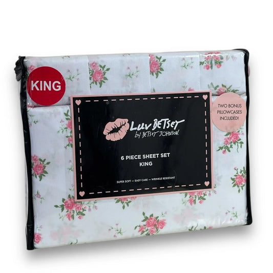 Luv Betsey by Betsey Johnson King Sheet Set – Pink Floral Microfiber - Trendiez U ♥ 