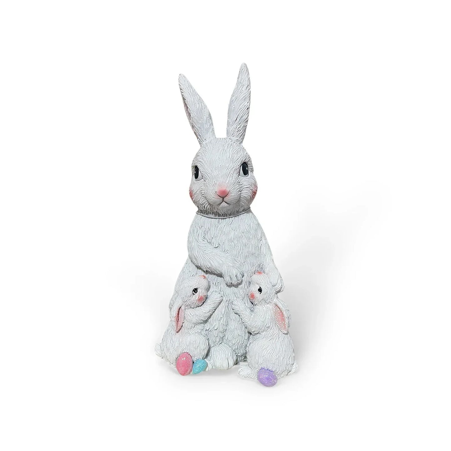 Martha Stewart 11” Resin Bunny with Baby Bunnies Easter Spring Decor Figurine - Trendiez U ♥ 