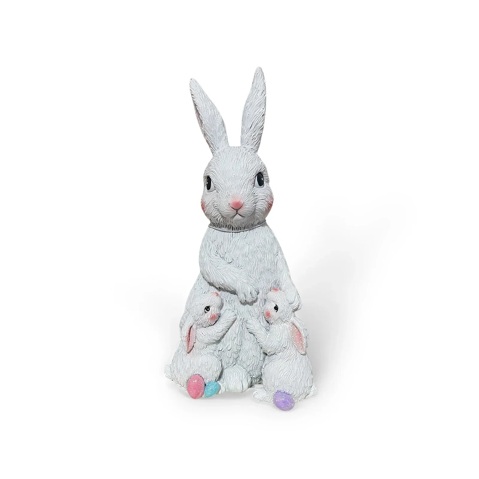 Martha Stewart 11” Resin Bunny with Baby Bunnies Easter Spring Decor Figurine - Trendiez U ♥ 
