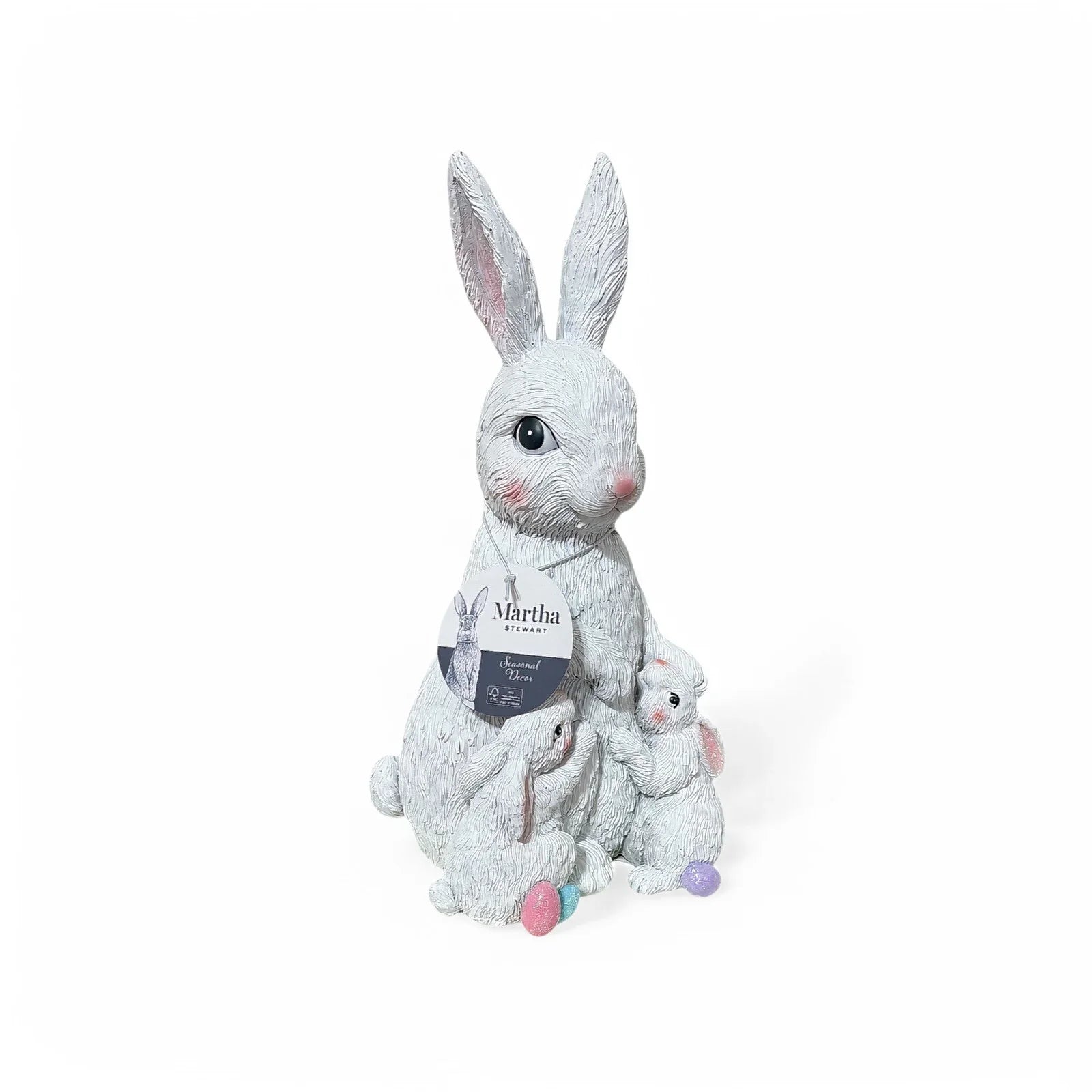 Martha Stewart 11” Resin Bunny with Baby Bunnies Easter Spring Decor Figurine - Trendiez U ♥ 