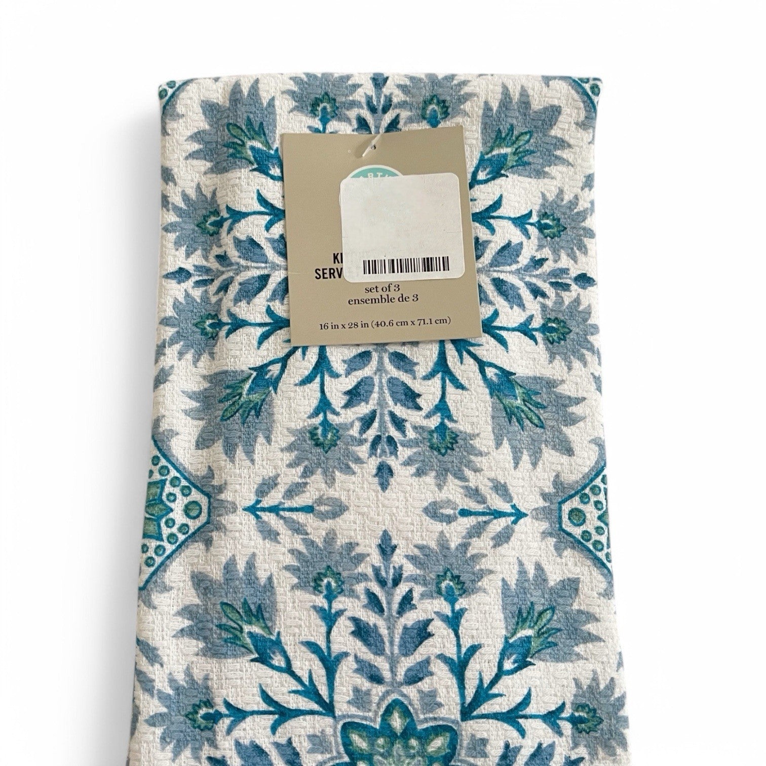 Martha Stewart Dual Purpose Blue Floral Kitchen Towel Set of 3 Boho Spring - Trendiez U ♥ 