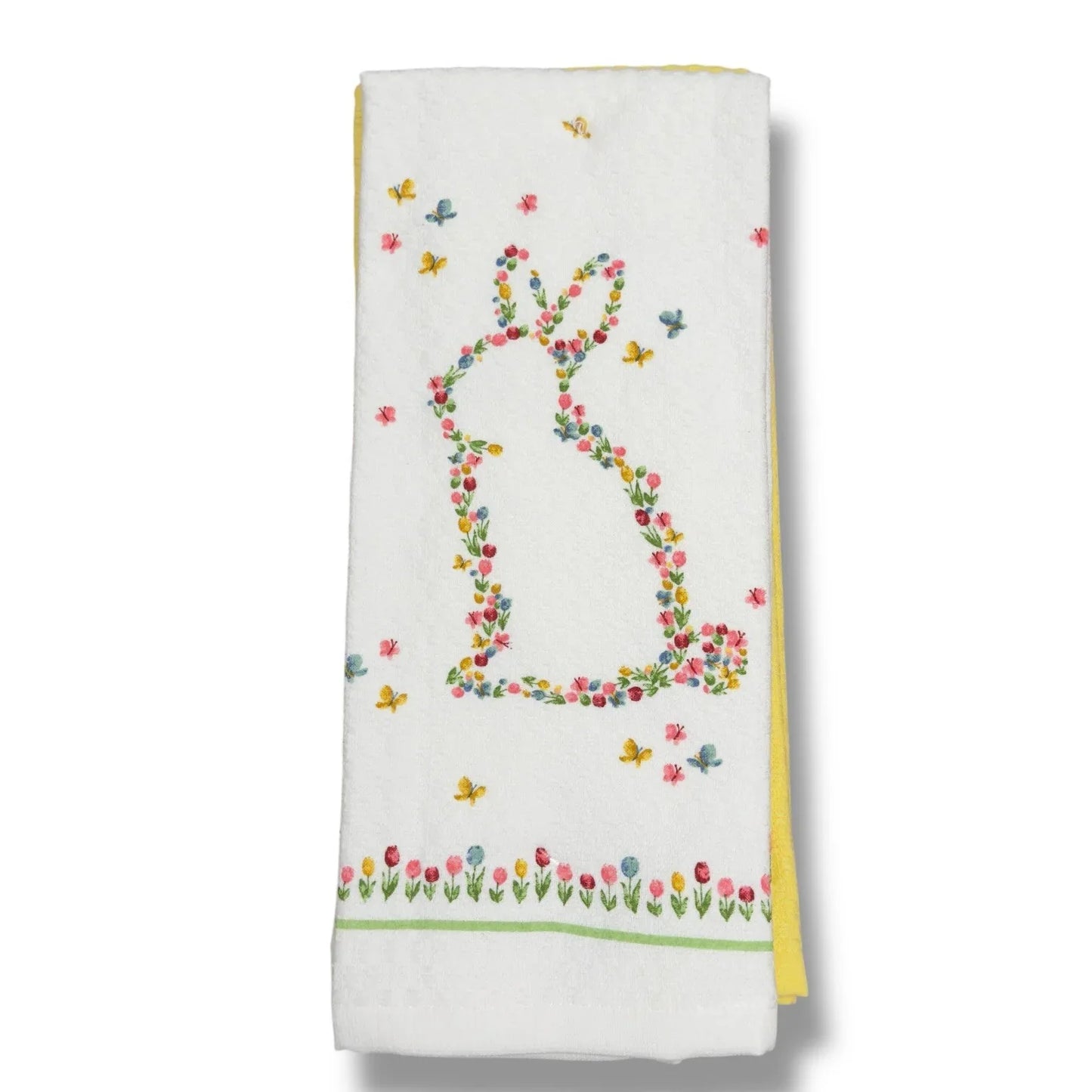 MARTHA STEWART Easter KITCHEN DISH TOWELS Decor 100% COTTON Floral Pink Bunny - Trendiez U ♥ 