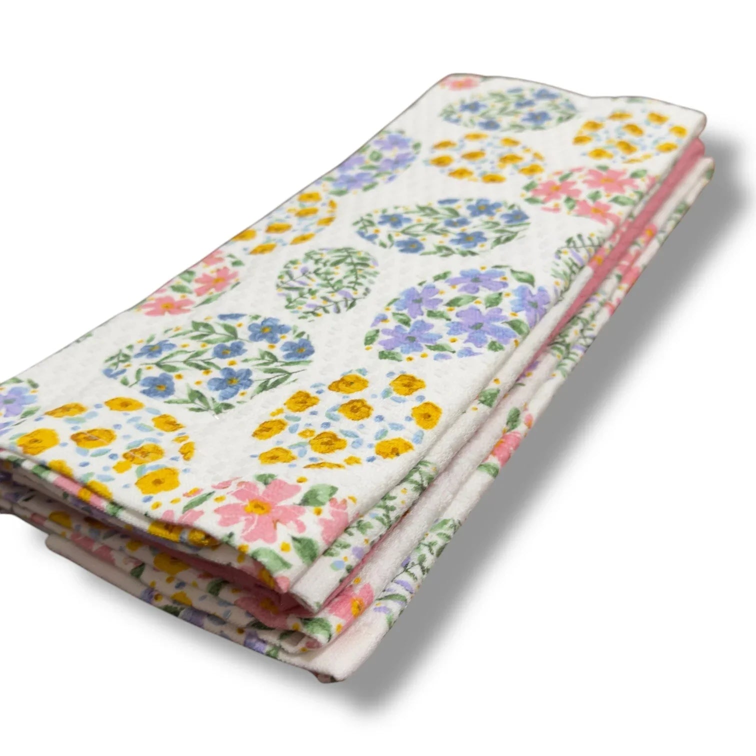MARTHA STEWART Easter KITCHEN DISH TOWELS Decor 100% COTTON Purple Pink Eggs - Trendiez U ♥ 