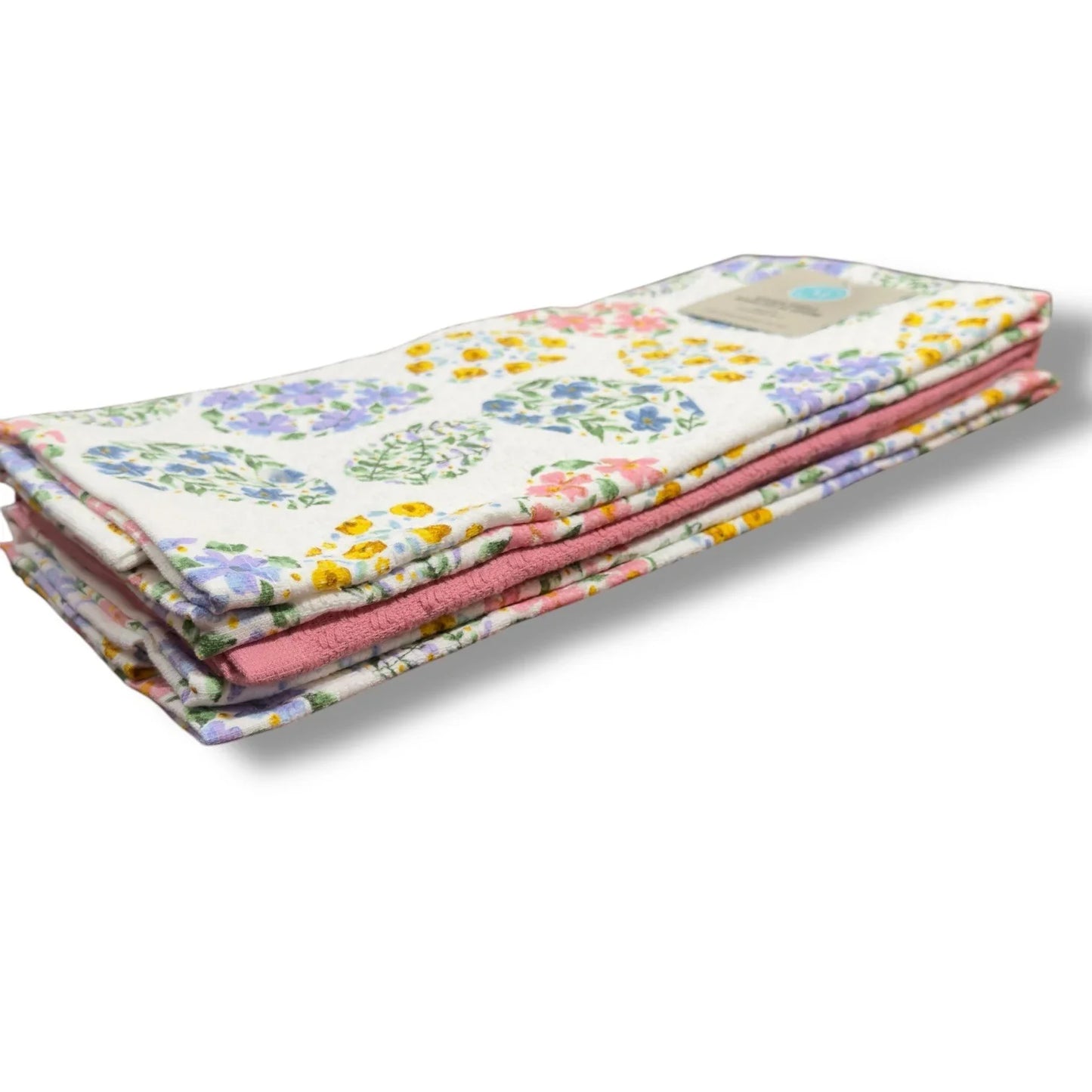 MARTHA STEWART Easter KITCHEN DISH TOWELS Decor 100% COTTON Purple Pink Eggs - Trendiez U ♥ 