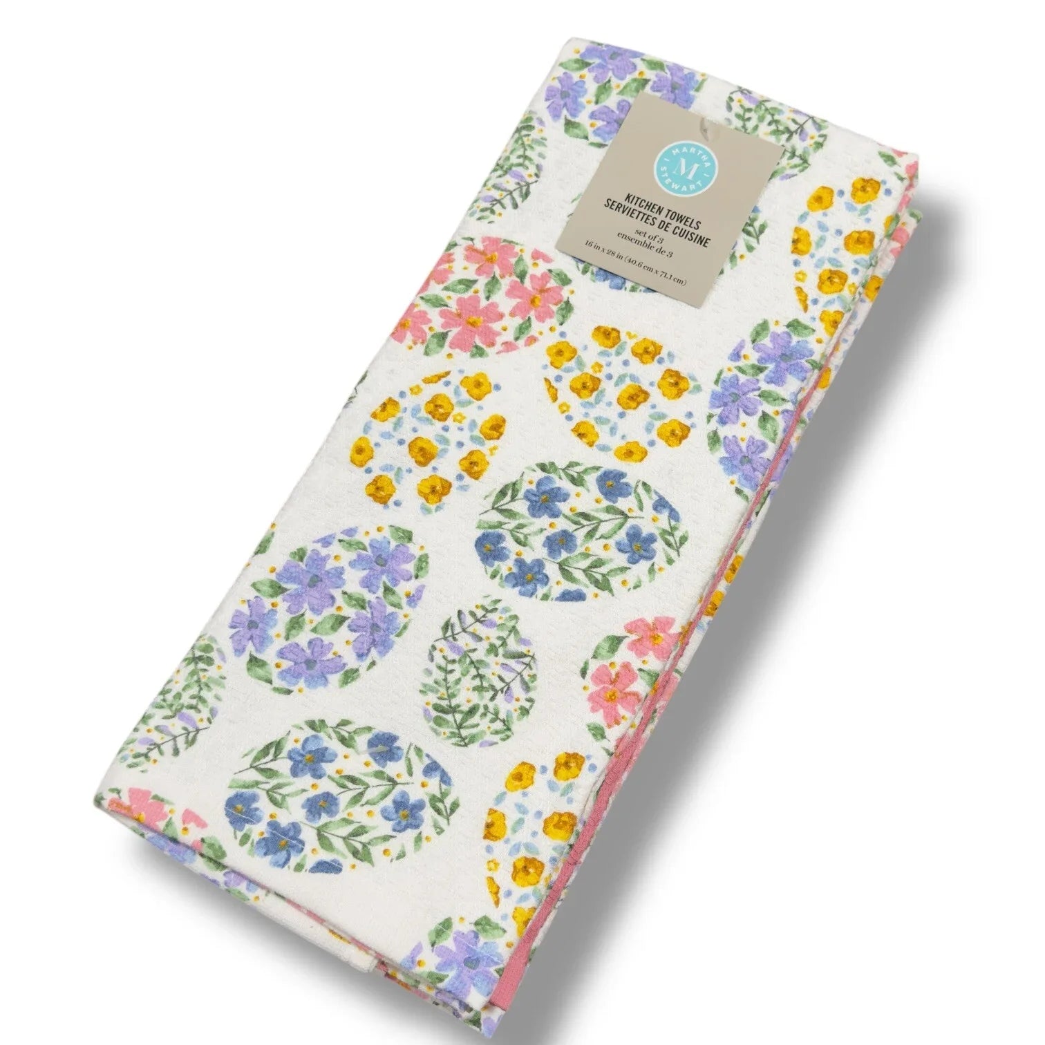 MARTHA STEWART Easter KITCHEN DISH TOWELS Decor 100% COTTON Purple Pink Eggs - Trendiez U ♥ 