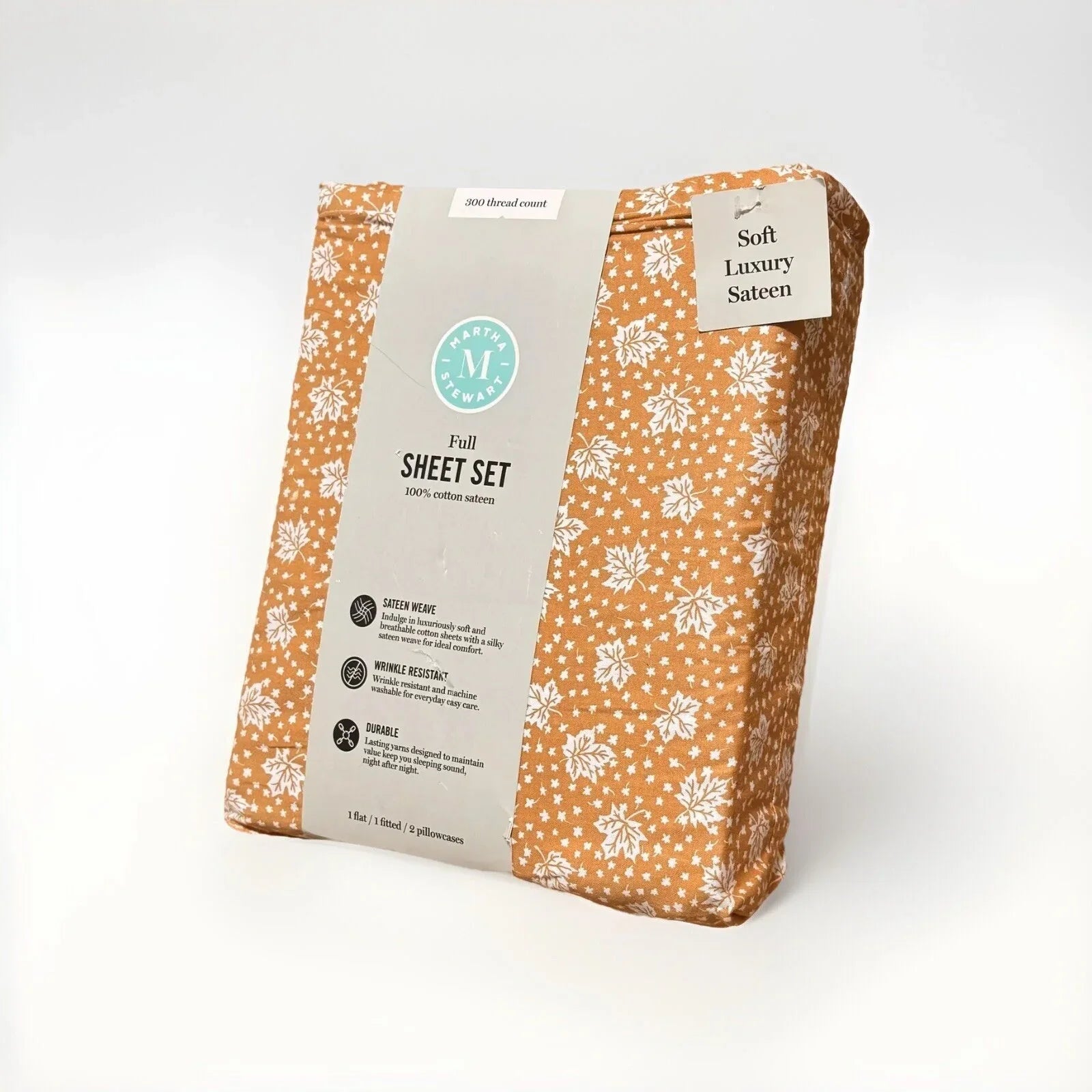 Martha Stewart Foliage Full Sheet Set – 100% Cotton Sateen - Trendiez U ♥ 