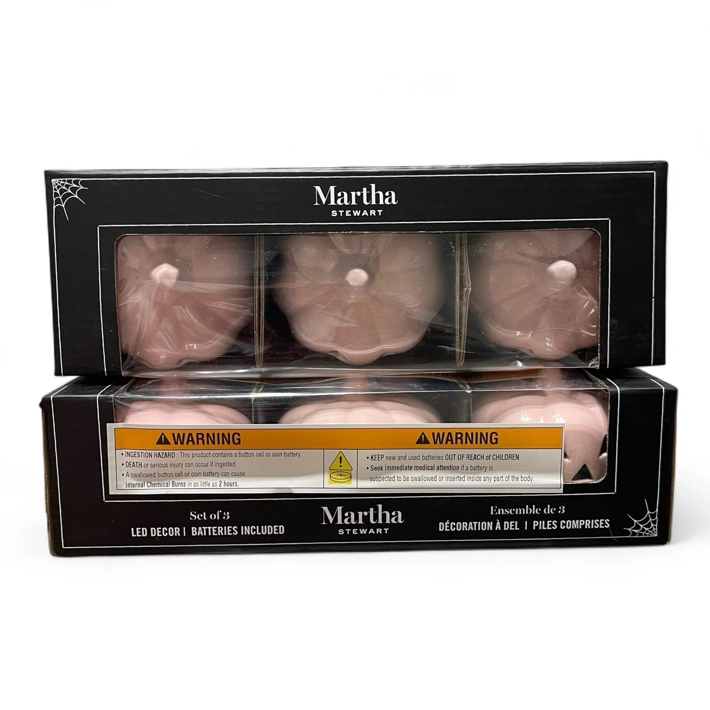 Martha Stewart LED Light Up 6PC Pink Pumpkin Jack O’ Lantern Battery Included - Trendiez U ♥ 