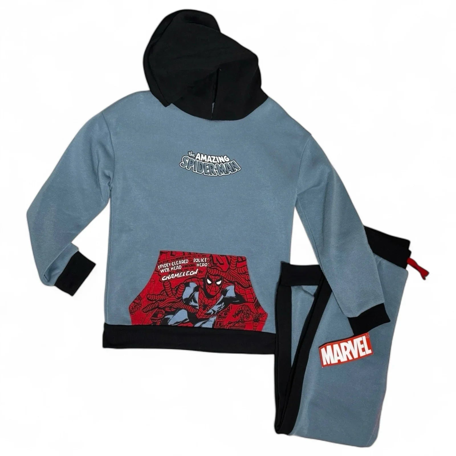 Marvel Spider-Man Hoodie & Jogger Set Boys Blue Black Amazing Spiderman Outfit - Trendiez U ♥ 