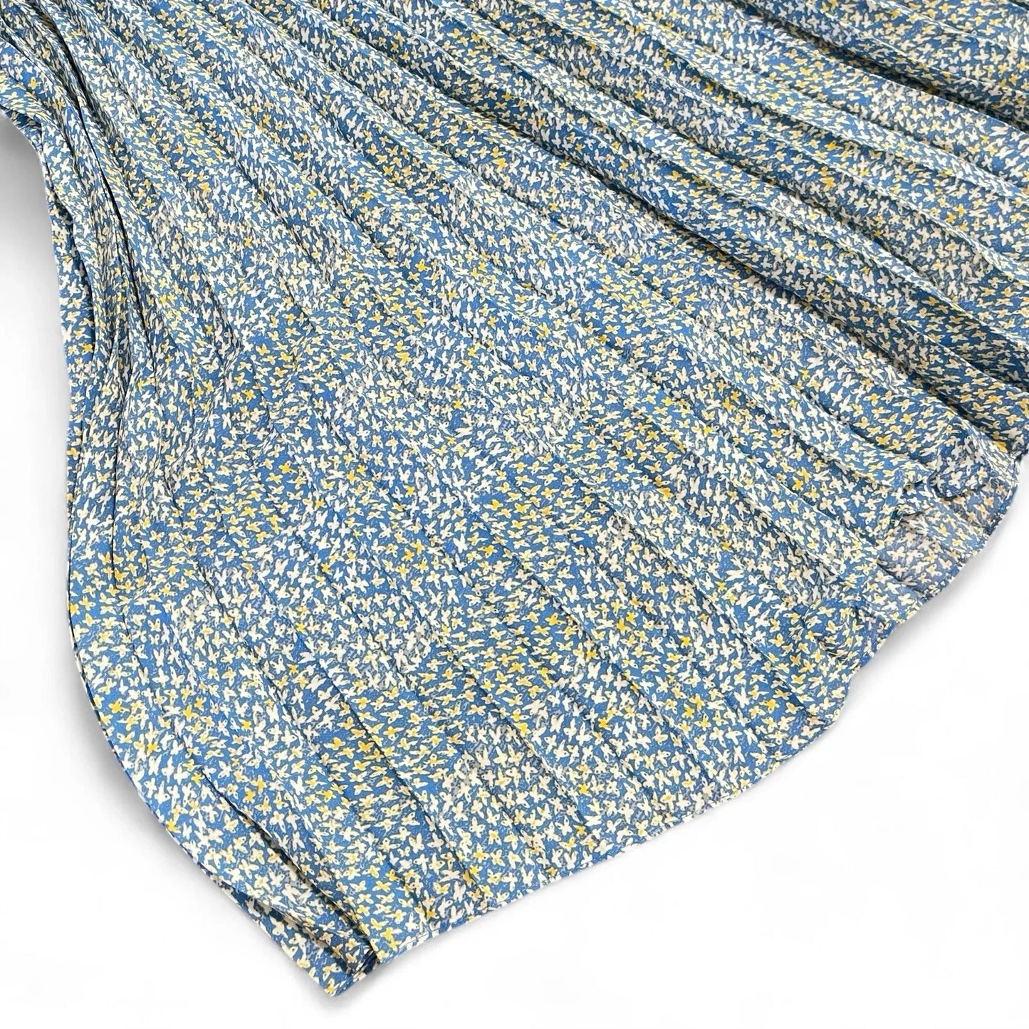 Max Studio Blue Floral Pleated Maxi Skirt Size M Boho Chic MSRP $138 NEW - Trendiez U ♥ 