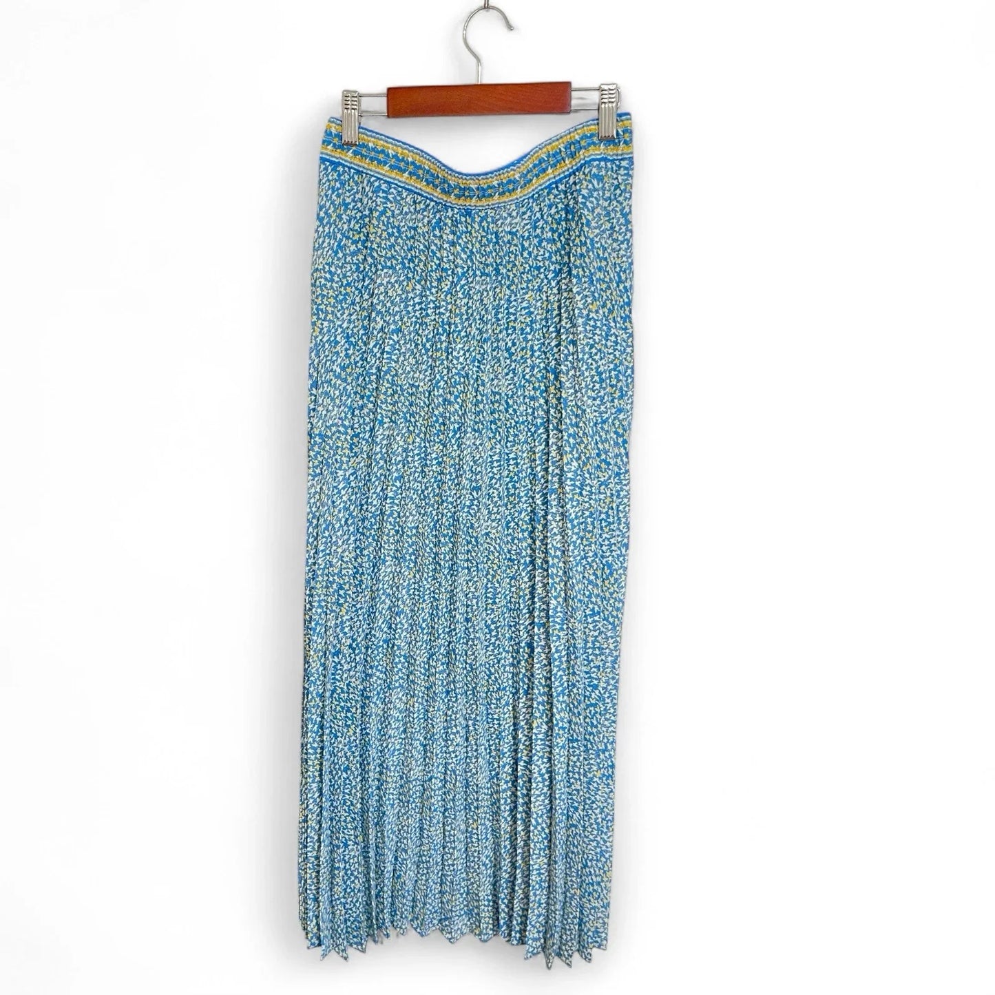 Max Studio Blue Floral Pleated Maxi Skirt Size M Boho Chic MSRP $138 NEW - Trendiez U ♥ 