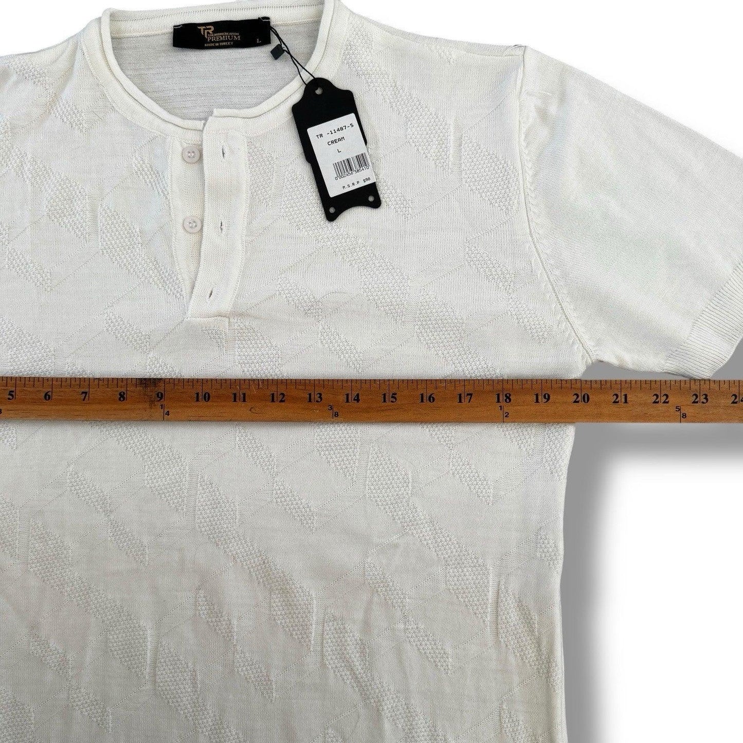 Men’s Tailored Recreation Premium Slim Fit Dress Sweater T-Shirt White Large - Trendiez U ♥ 