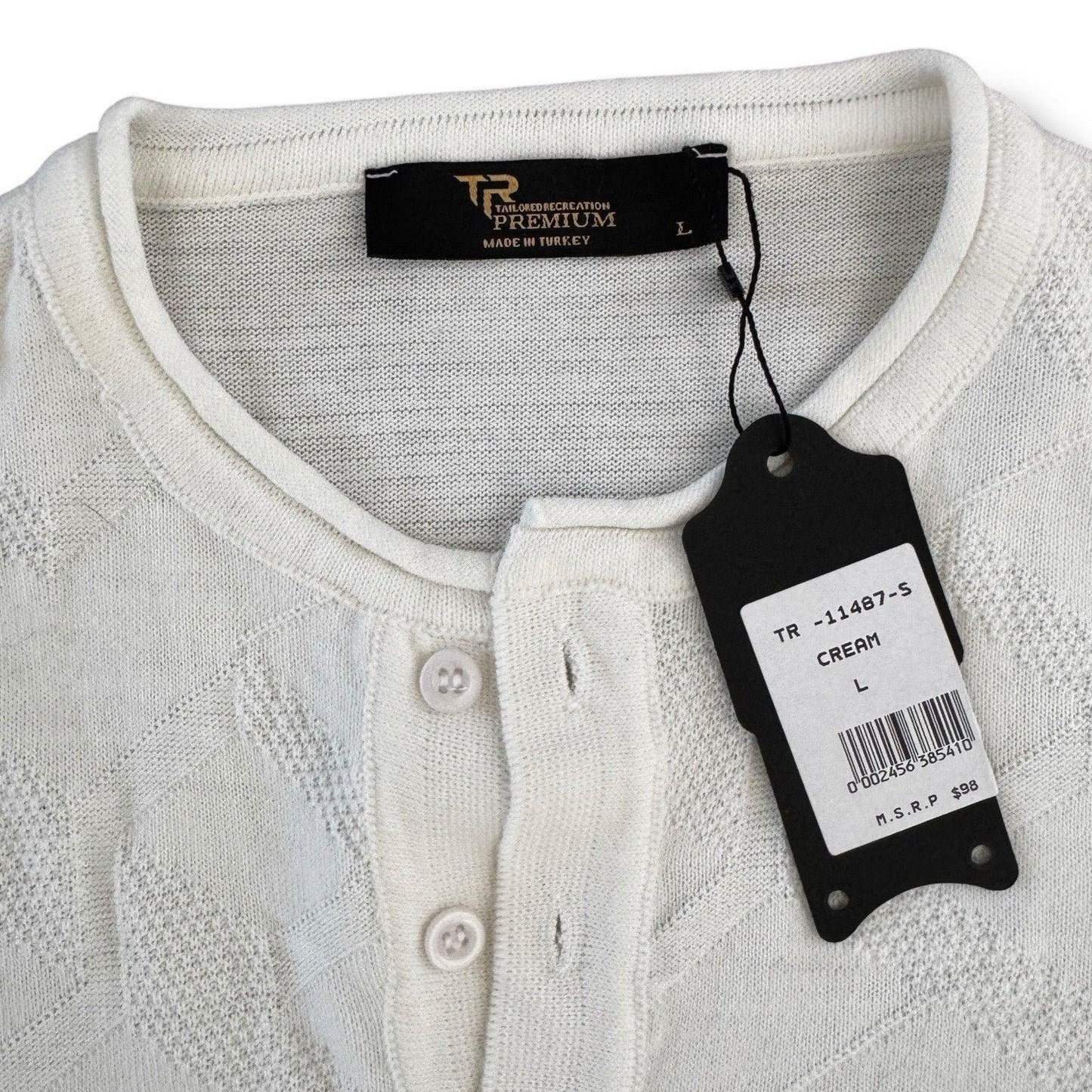 Men’s Tailored Recreation Premium Slim Fit Dress Sweater T-Shirt White Large - Trendiez U ♥ 