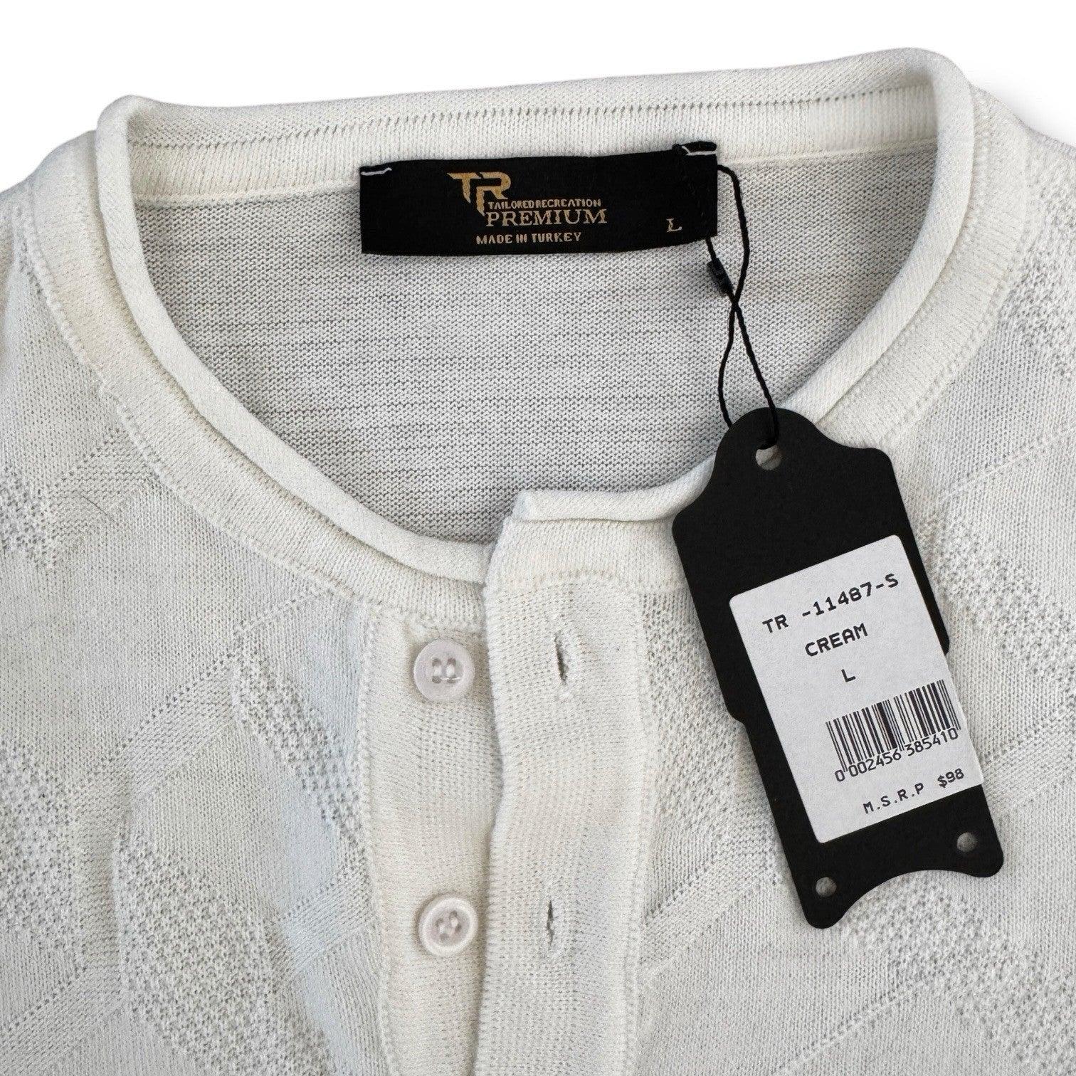 Men’s Tailored Recreation Premium Slim Fit Dress Sweater T-Shirt White Large - Trendiez U ♥ 